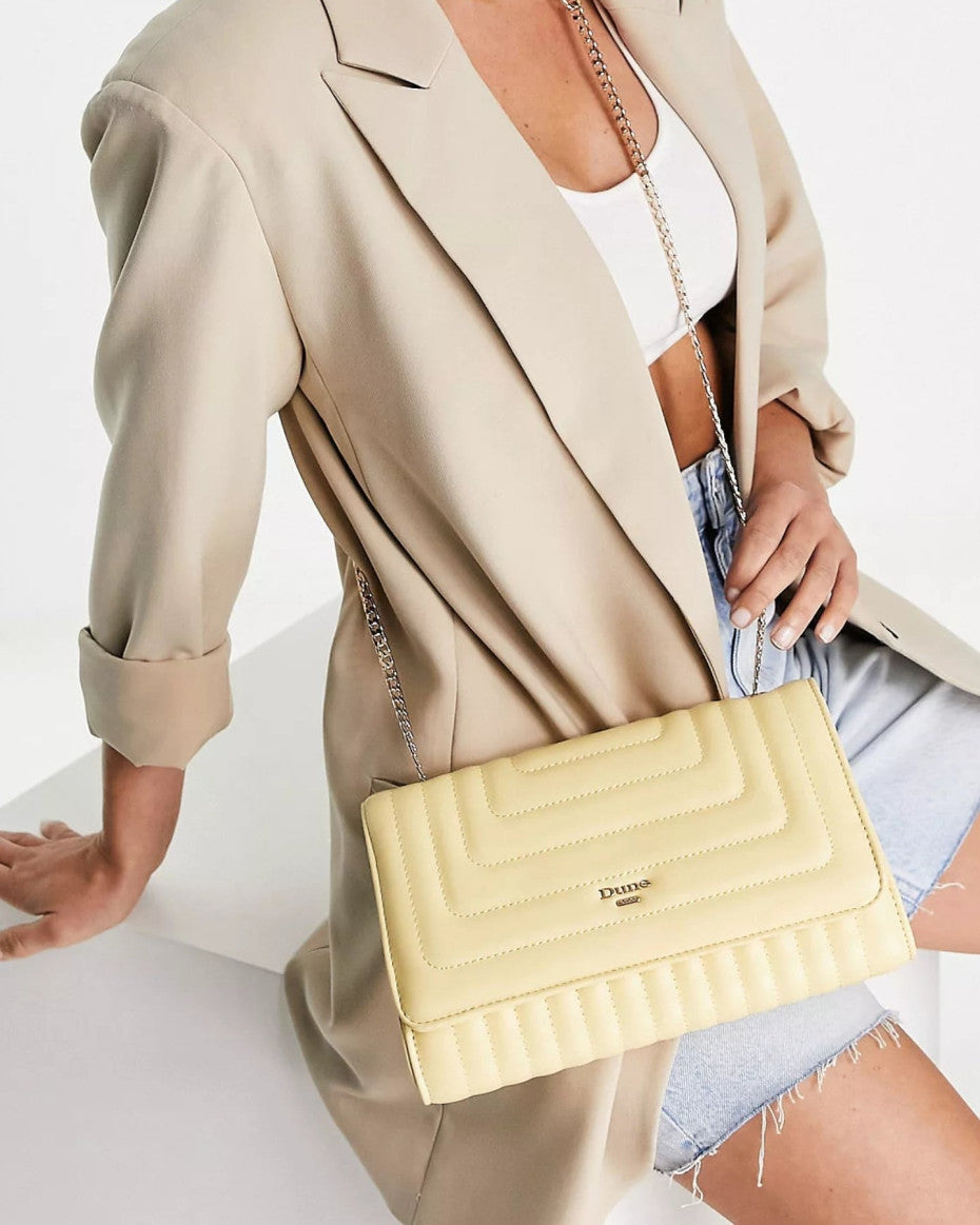 DUNE Quilted Crossbody bag in Yellow