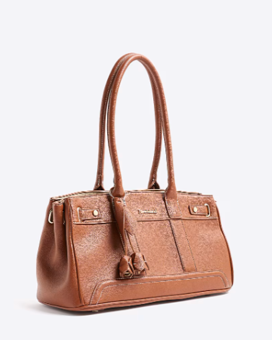Ladies Brown Soft Tote Bag