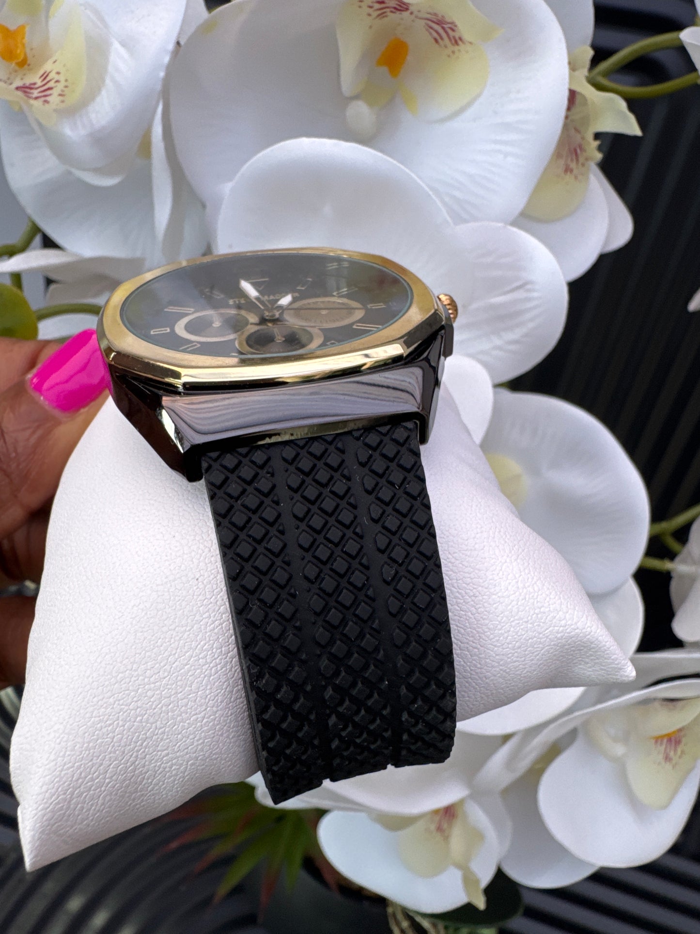 Steve Madden Black Strap Silicon Watch