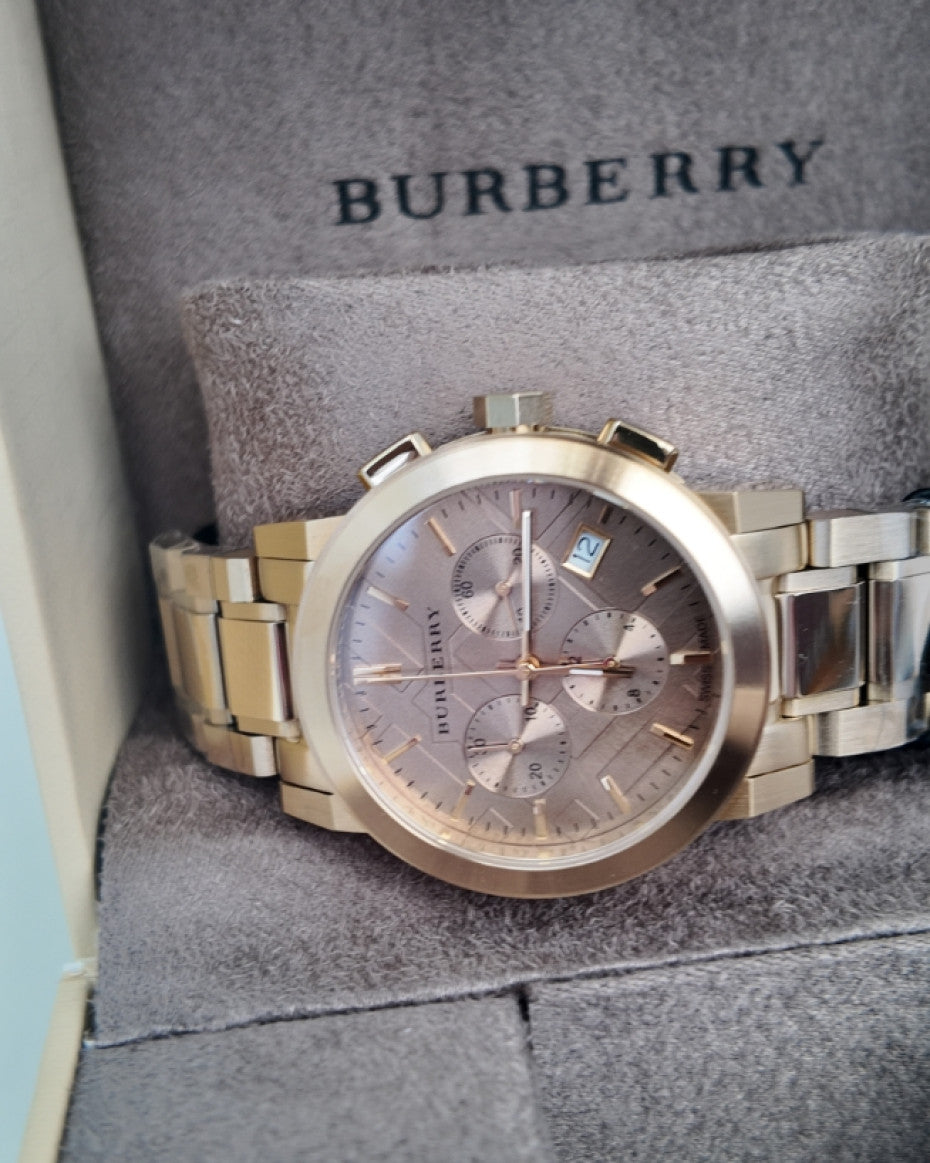 Burberry UNISEX Gold Tone Chronograph 38mm Watch