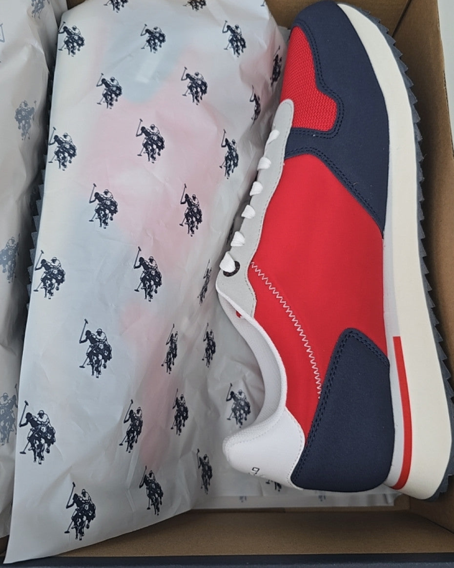 Navy & Red Logo Trainers