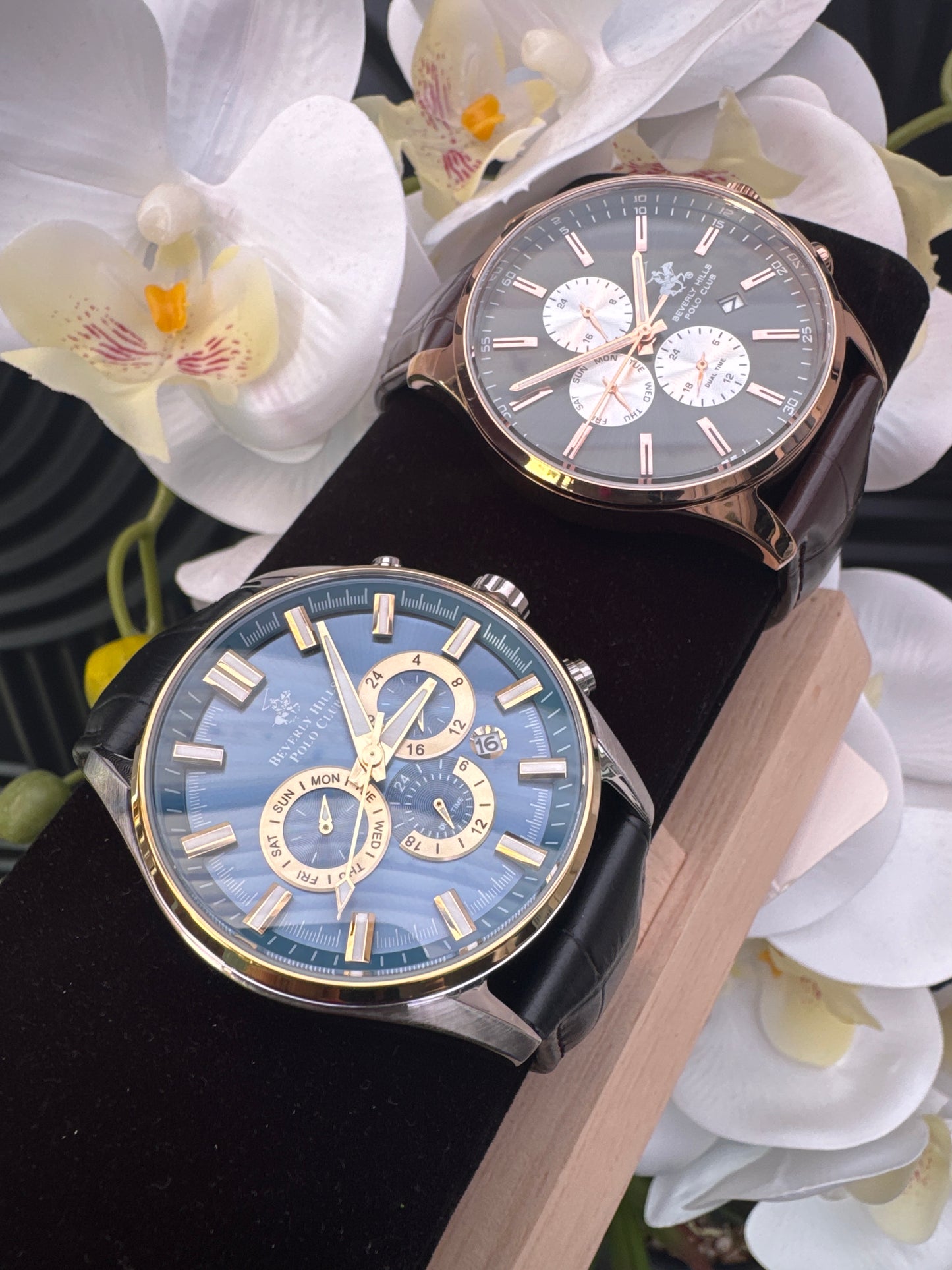 Beverly Hills Polo Club Leather Strap Watch