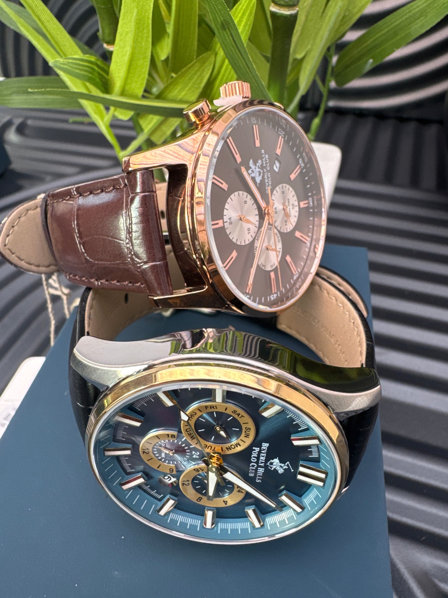 Beverly Hills Polo Club Leather Strap Watch