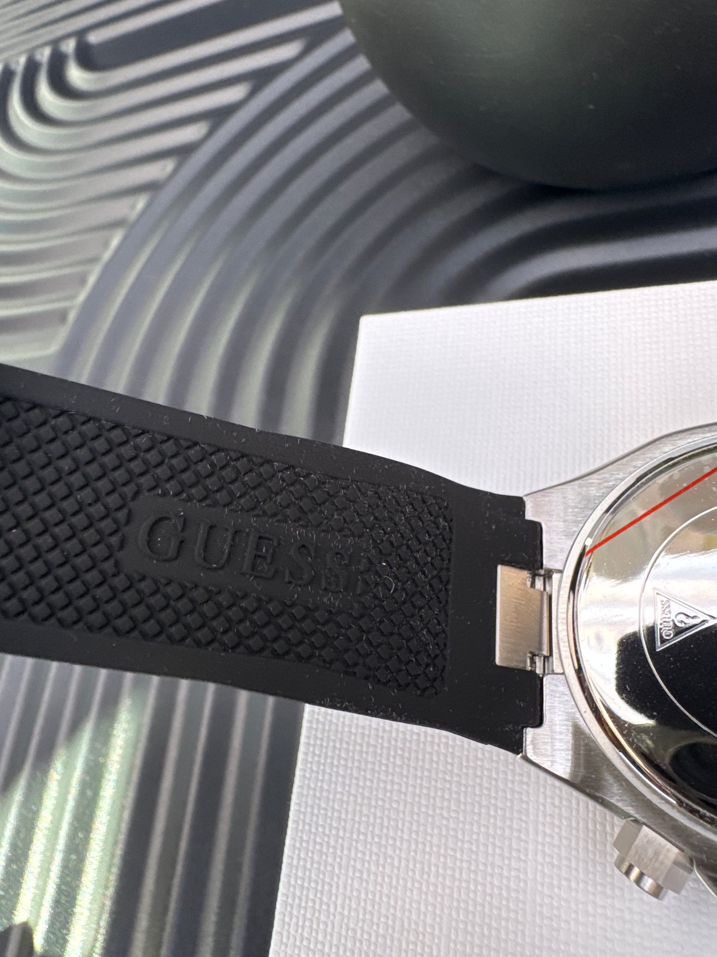 Guess Black & Silver Tone Empire Chronograph Watch