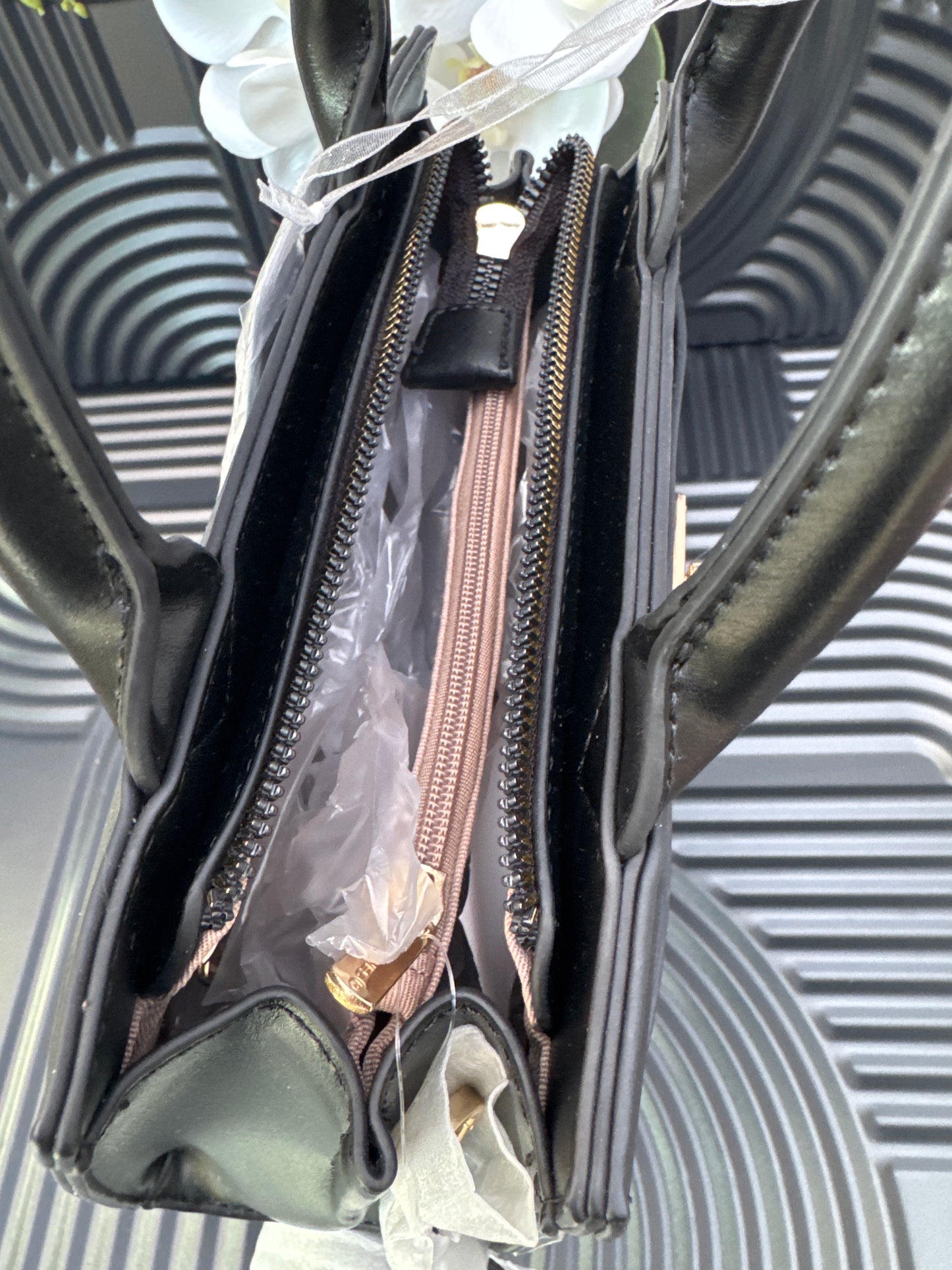 Black Top Handle Crossbody Bag