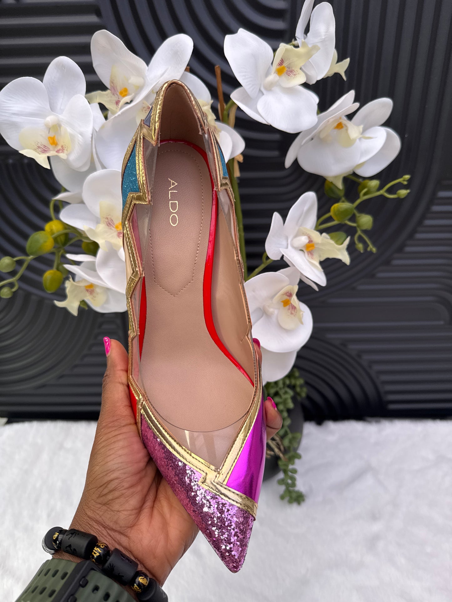 Colour Block Pointed Toe Heels
