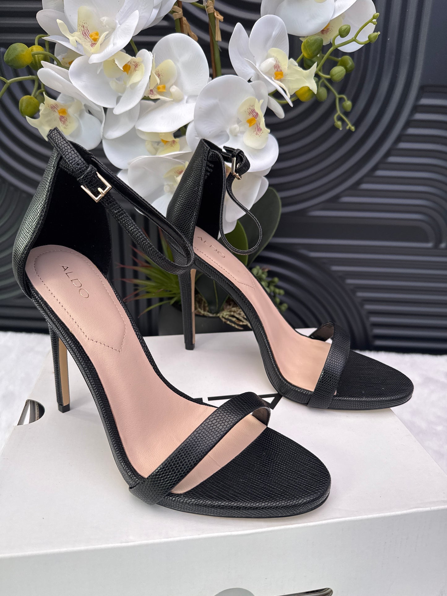 ALDO black Strap Sandal