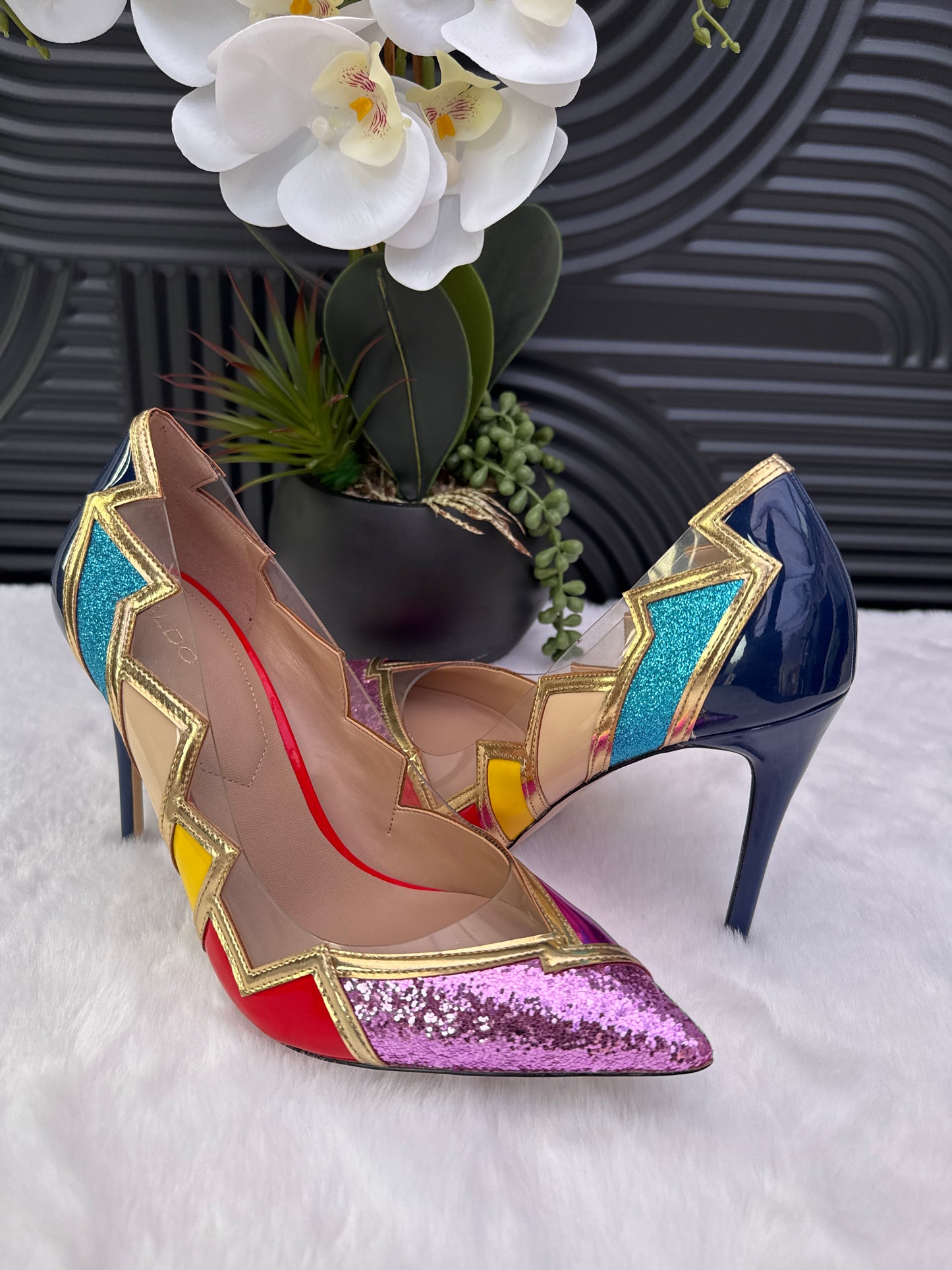Colour Block Pointed Toe Heels
