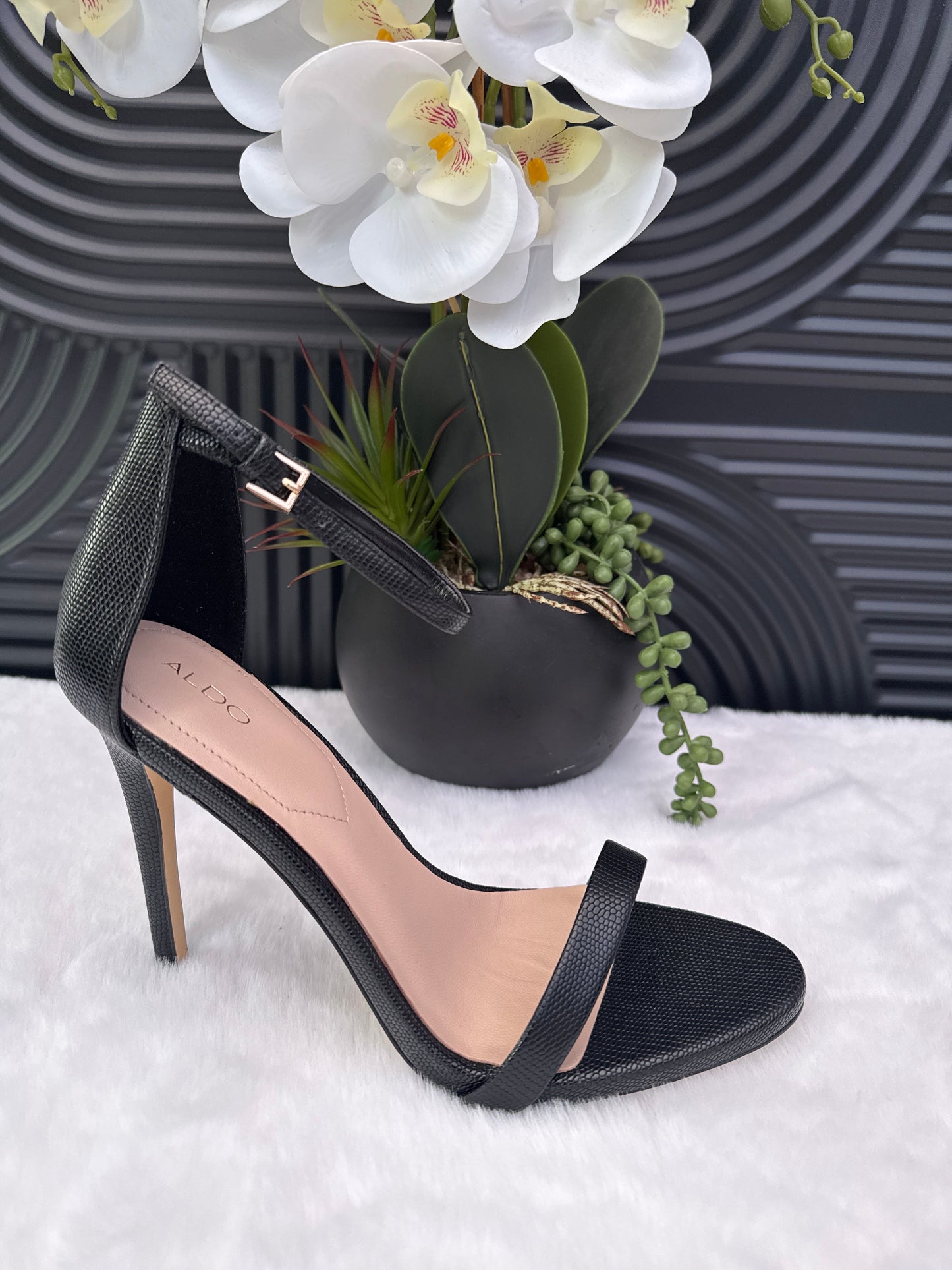 ALDO black Strap Sandal