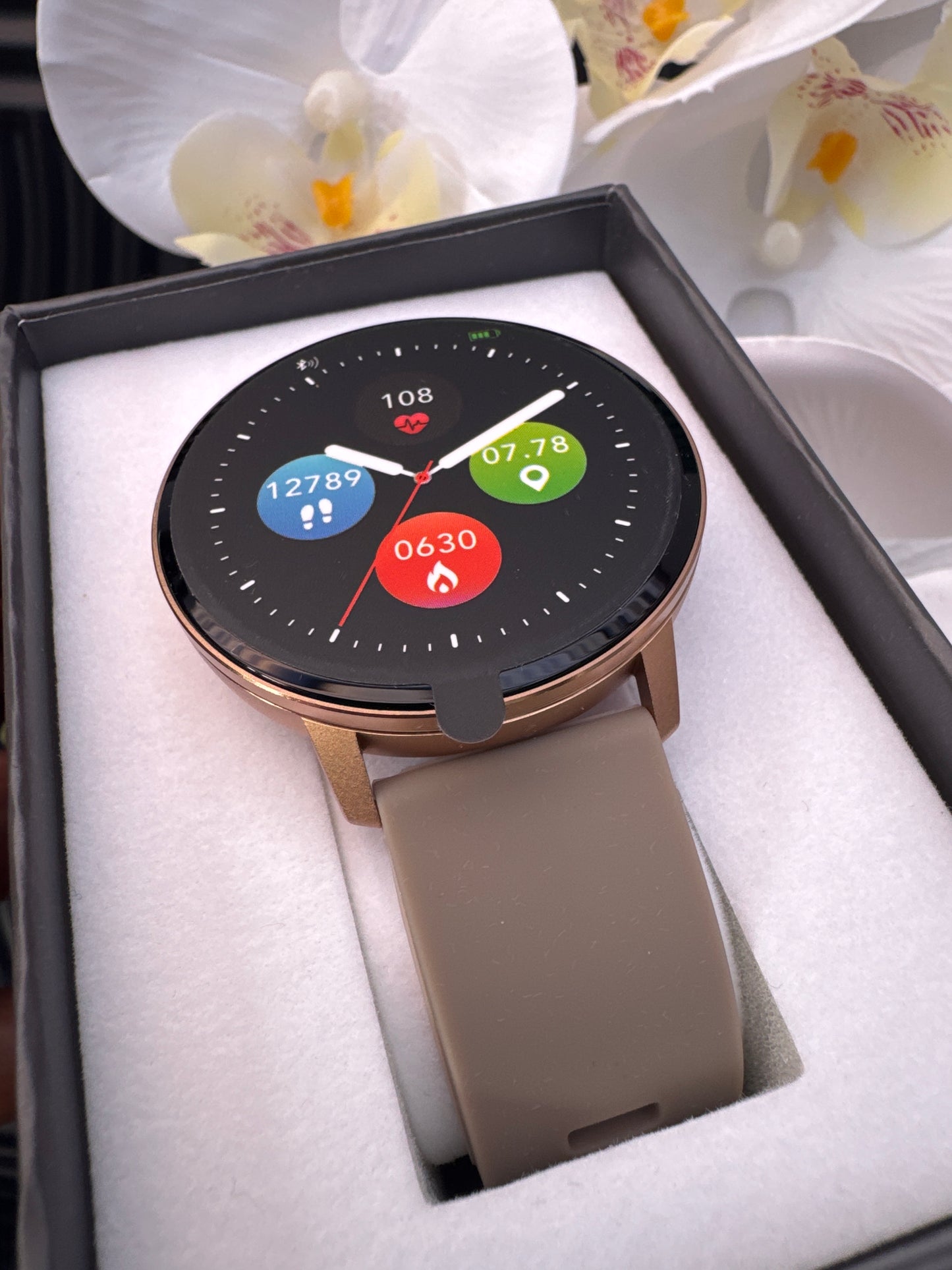 Taupe Buckle Strap Unisex Smart Watch