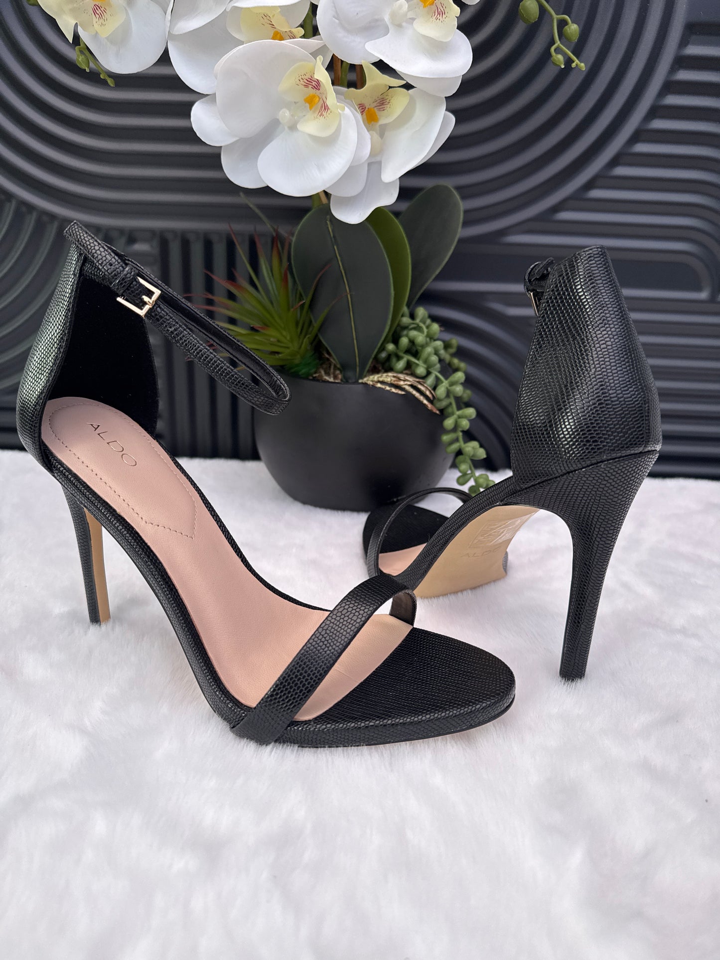 ALDO black Strap Sandal