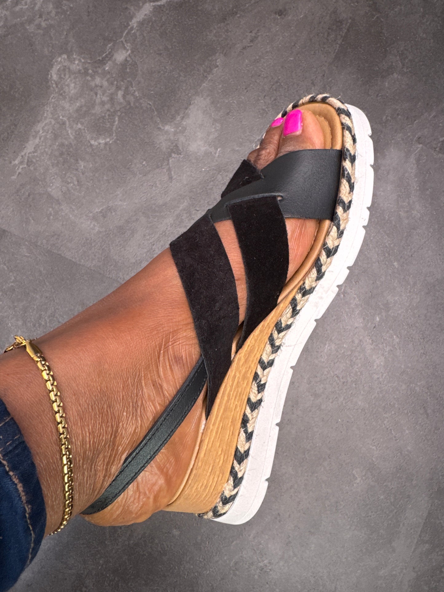 Crossover Wedge Sandal