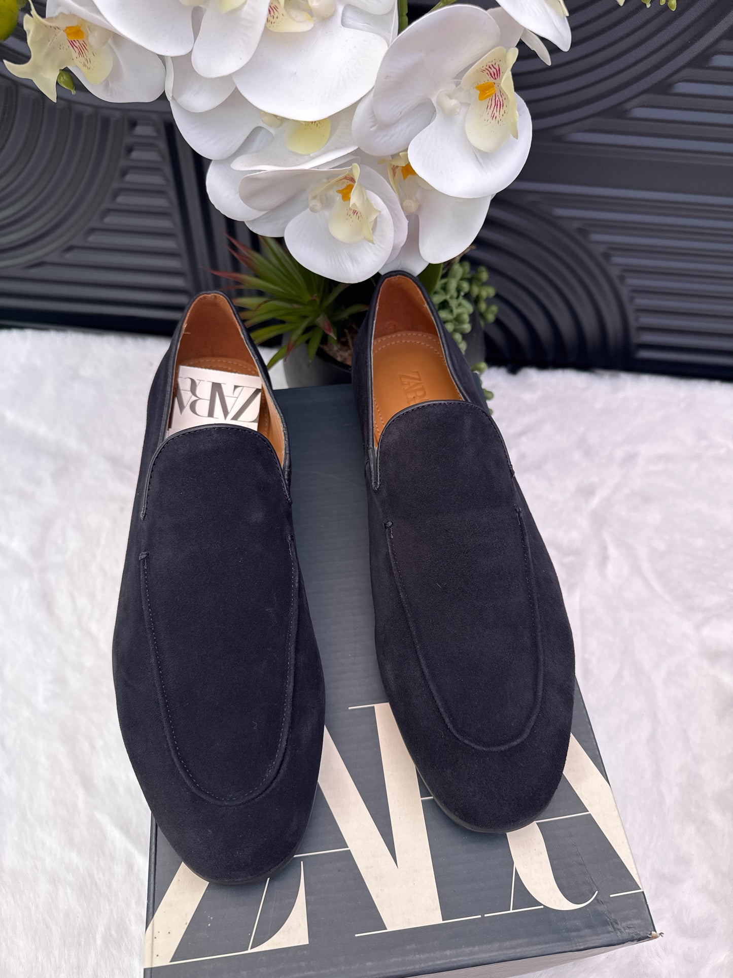 Zara Navy Blue Loafers for men
