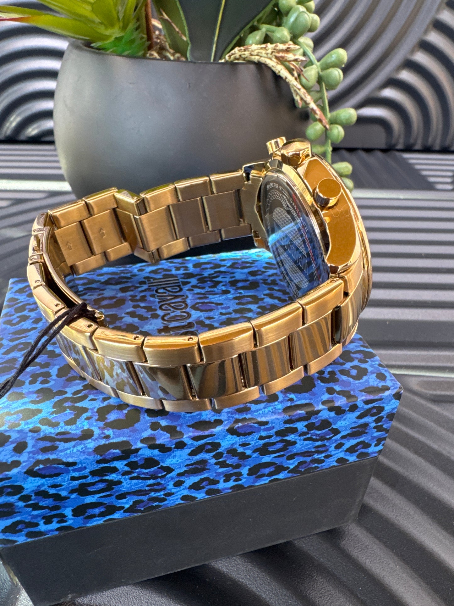 Just Cavalli Black and Gold Tone Watch
