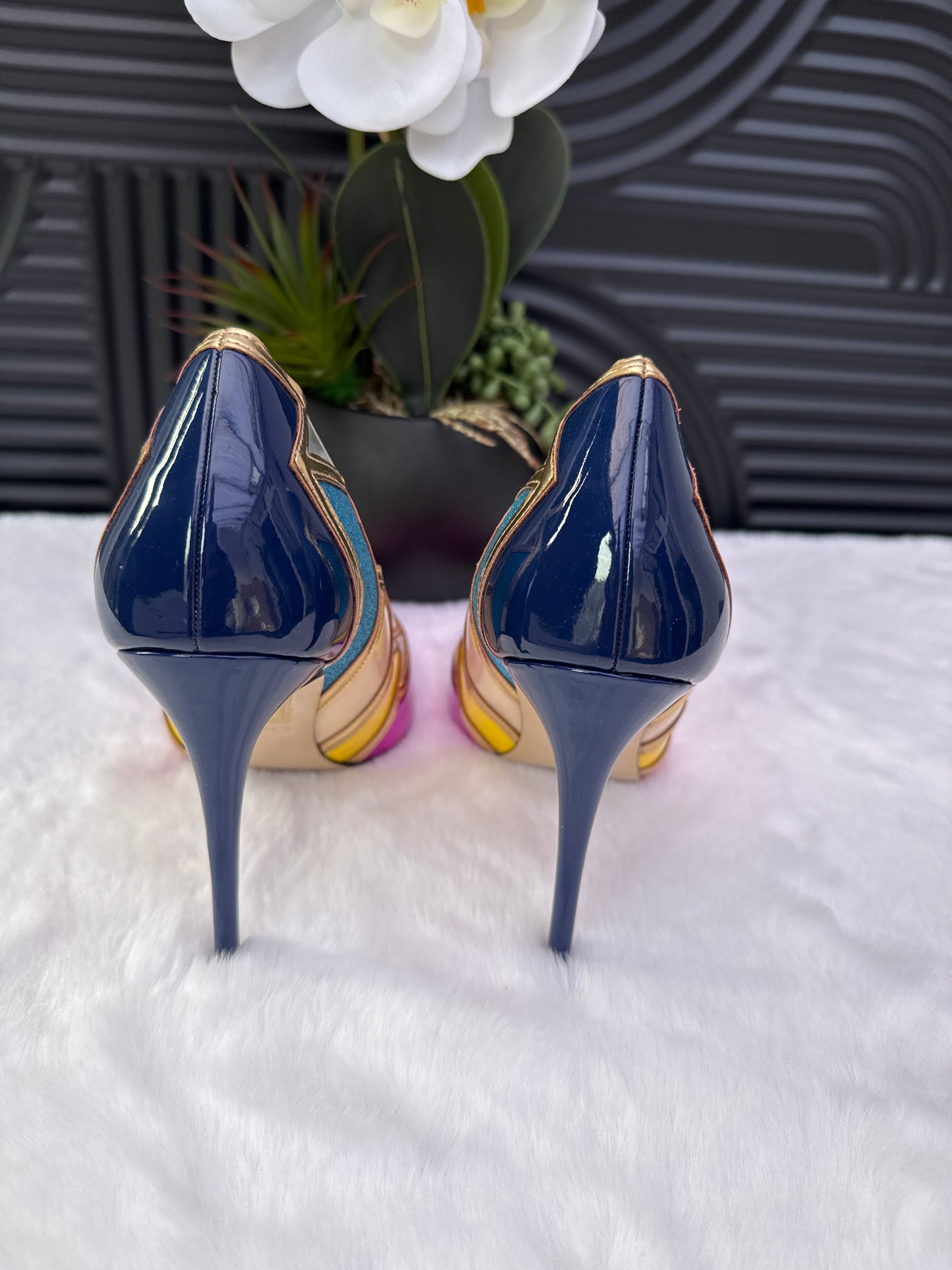 Colour Block Pointed Toe Heels