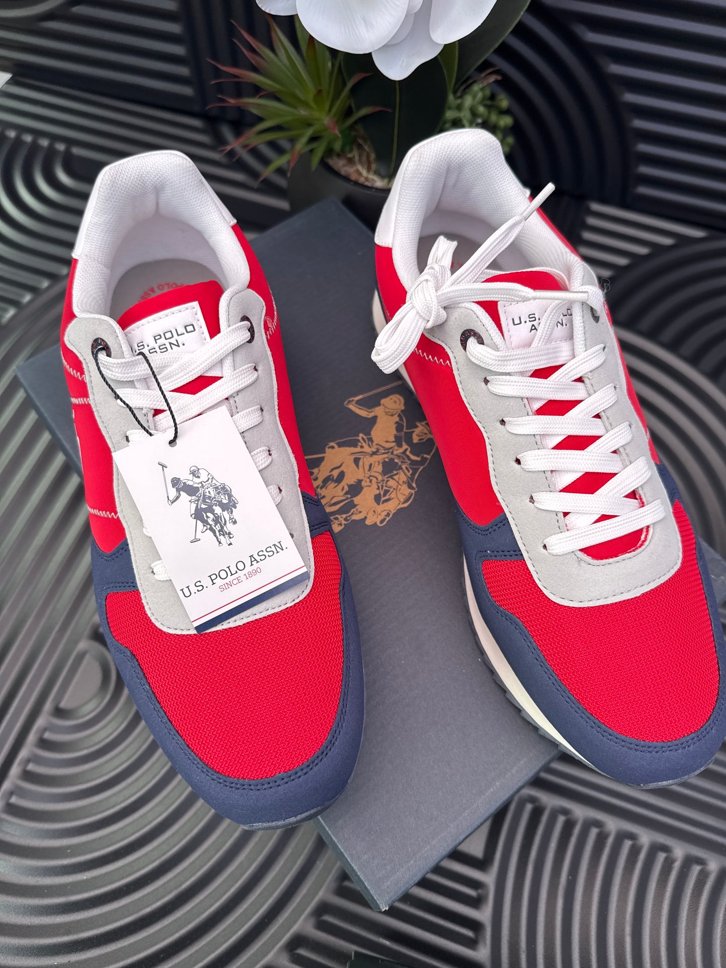 Navy & Red Logo Trainers