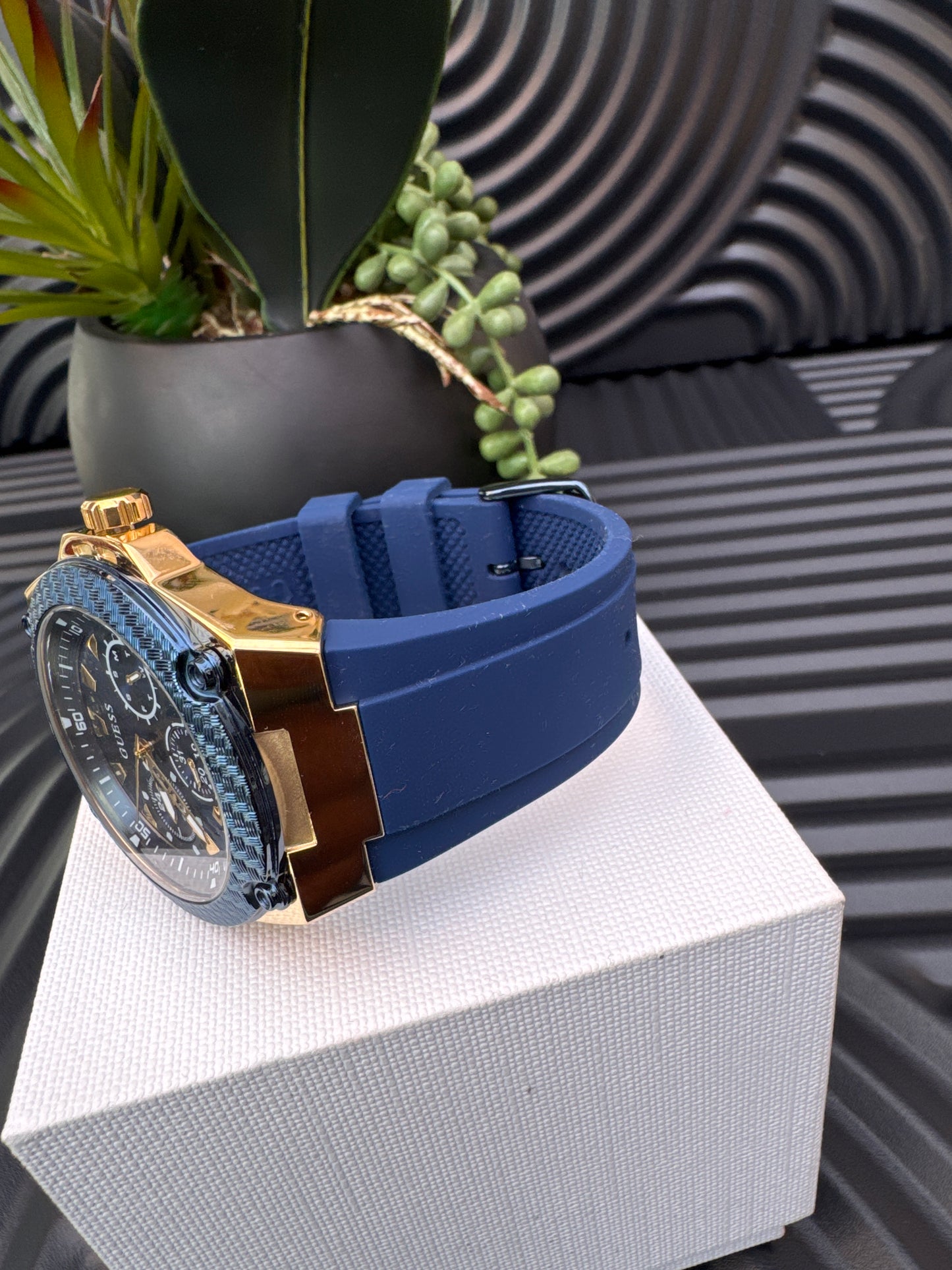 Guess Stainless Steel Watch with Silicone Strap
