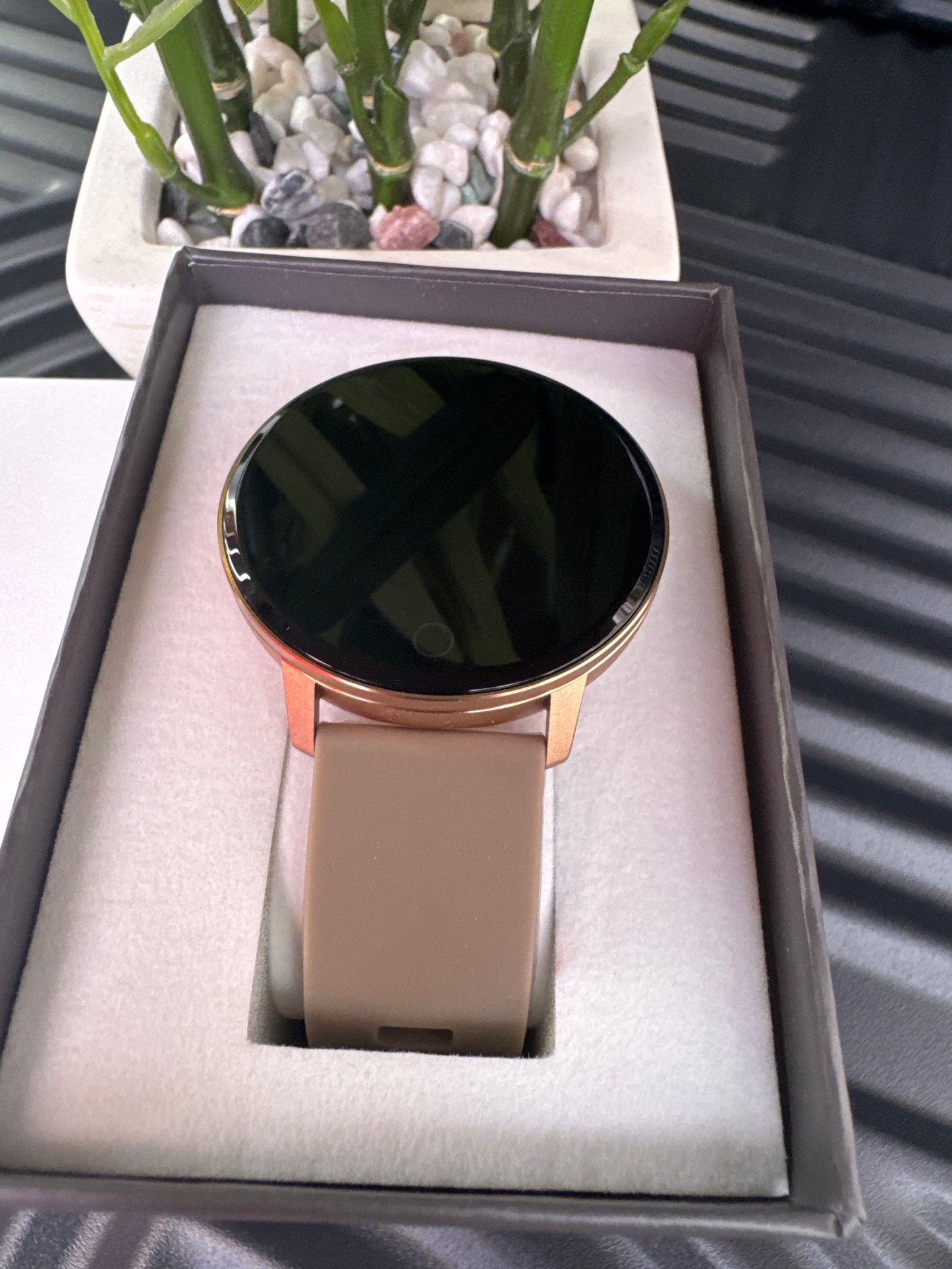 Taupe Buckle Strap Unisex Smart Watch