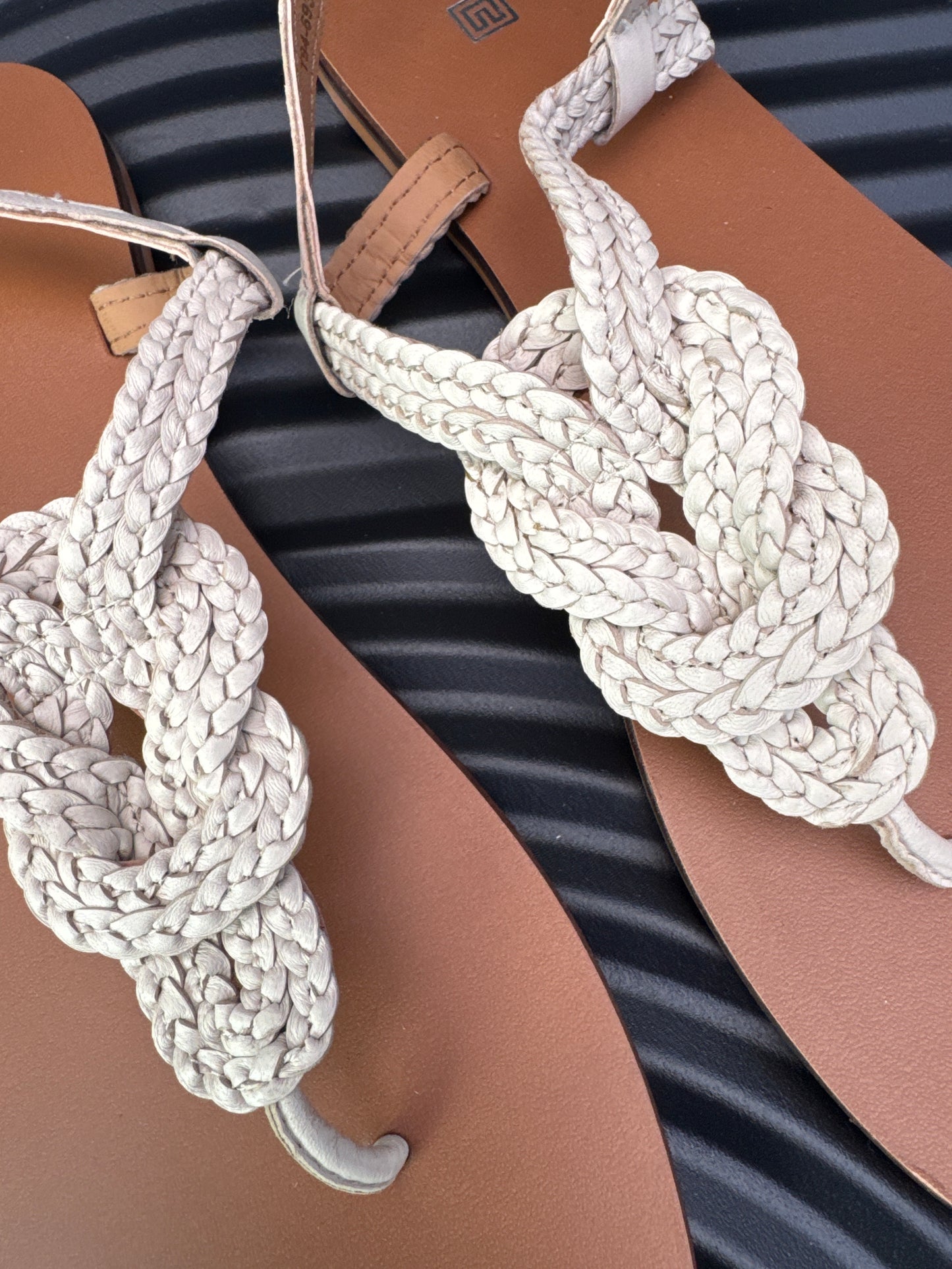 Cream braided sandal
