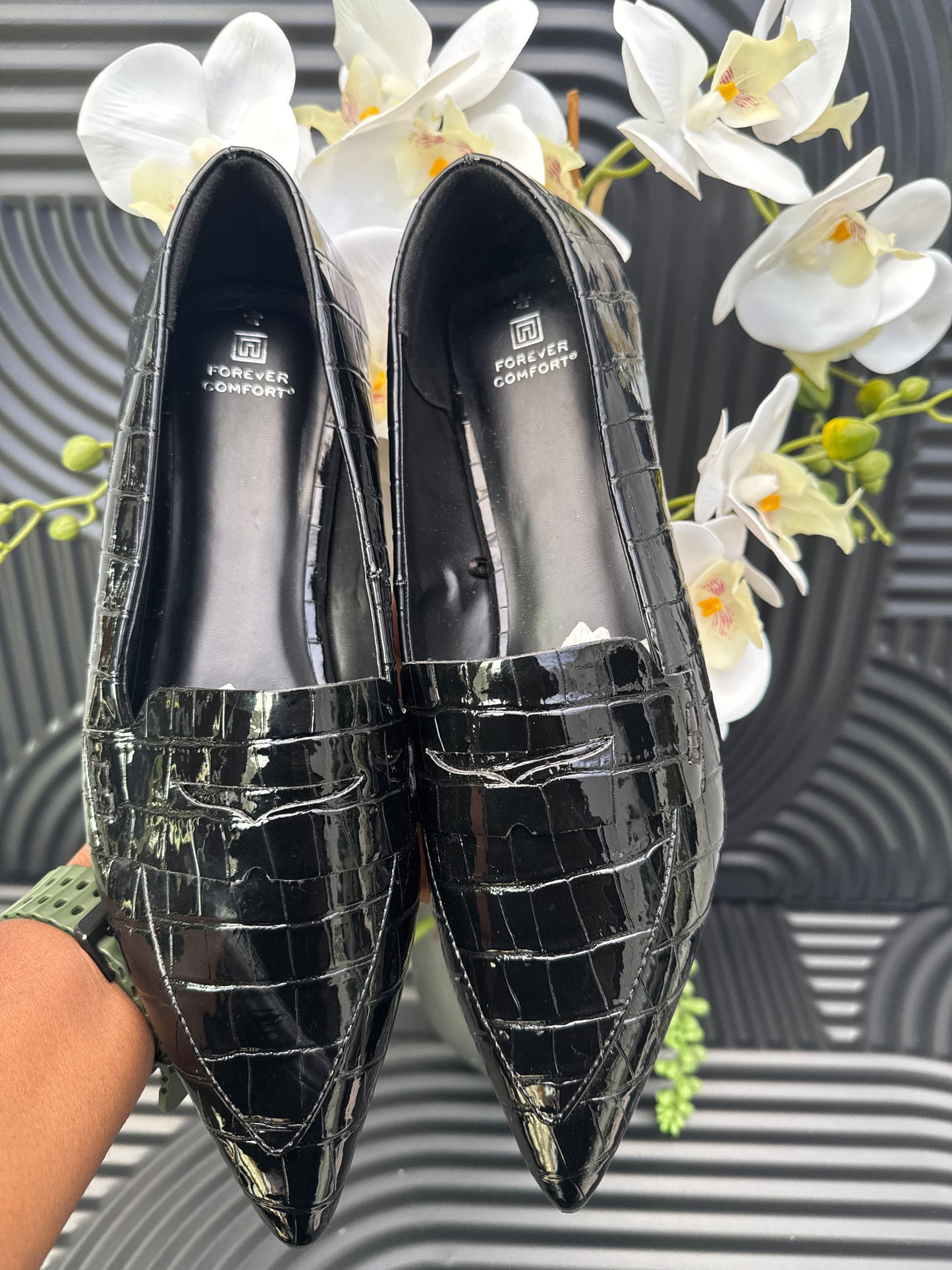 Croc Effect loafers for ladies