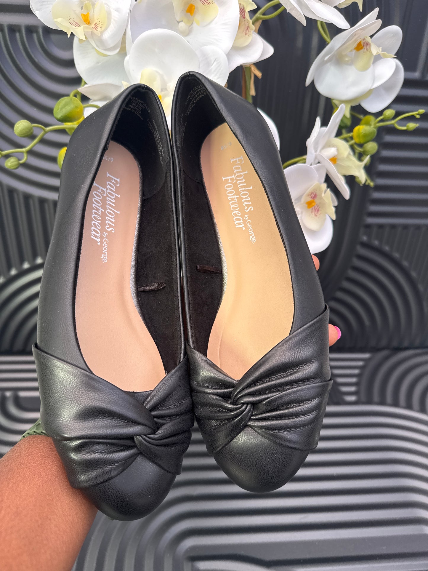 Black Twist Front Ballet Shoes