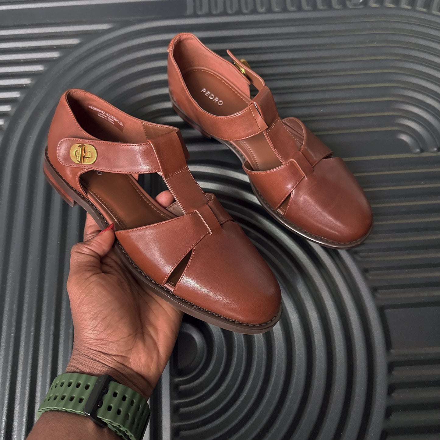 Leather Covered Sandals Brown