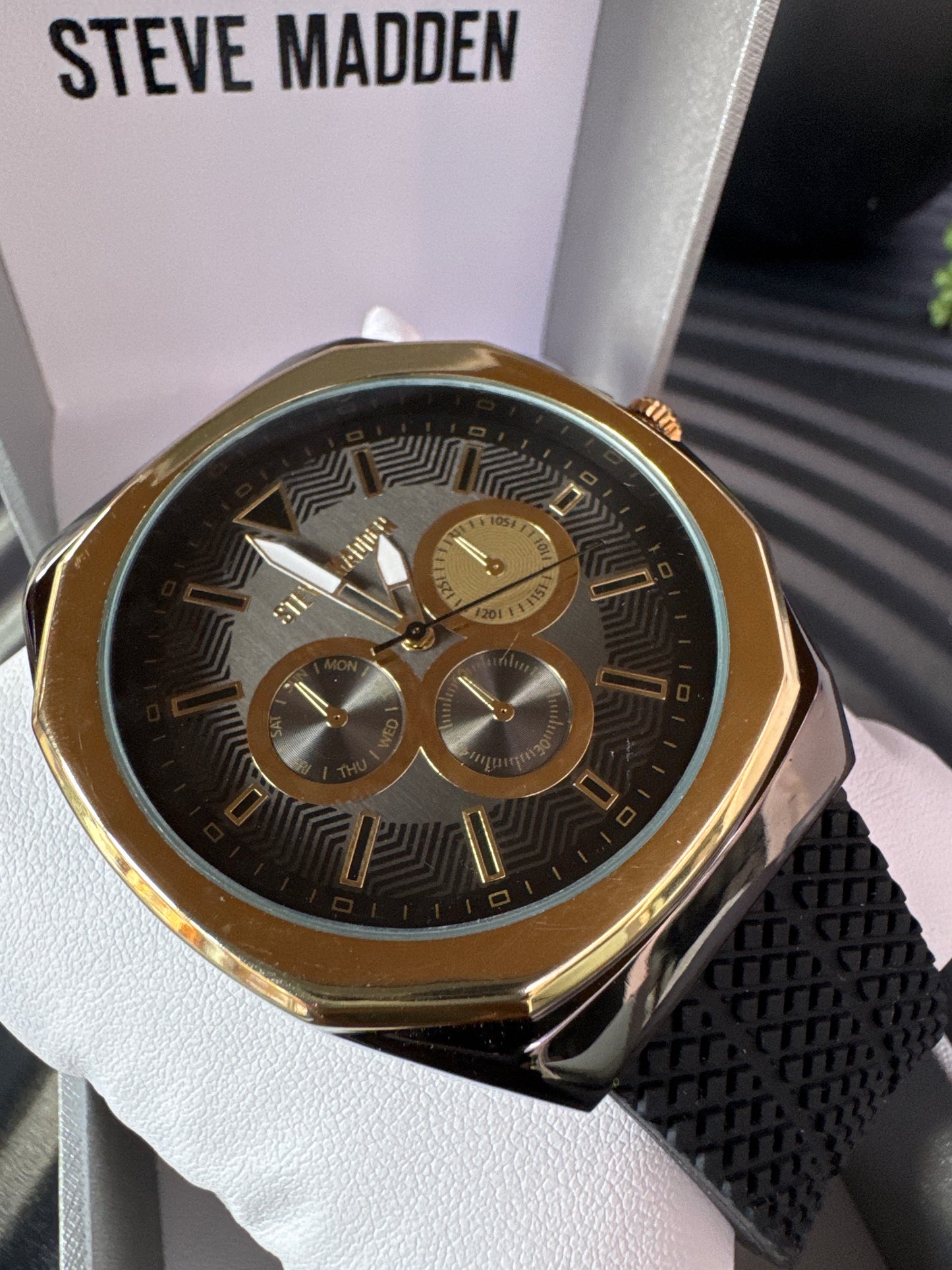 Steve Madden Black Strap Silicon Watch