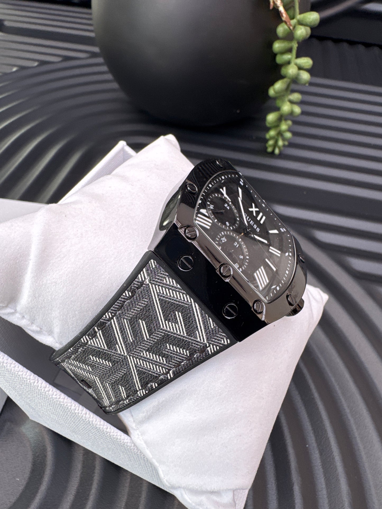 GUESS Patterned Strap Watch