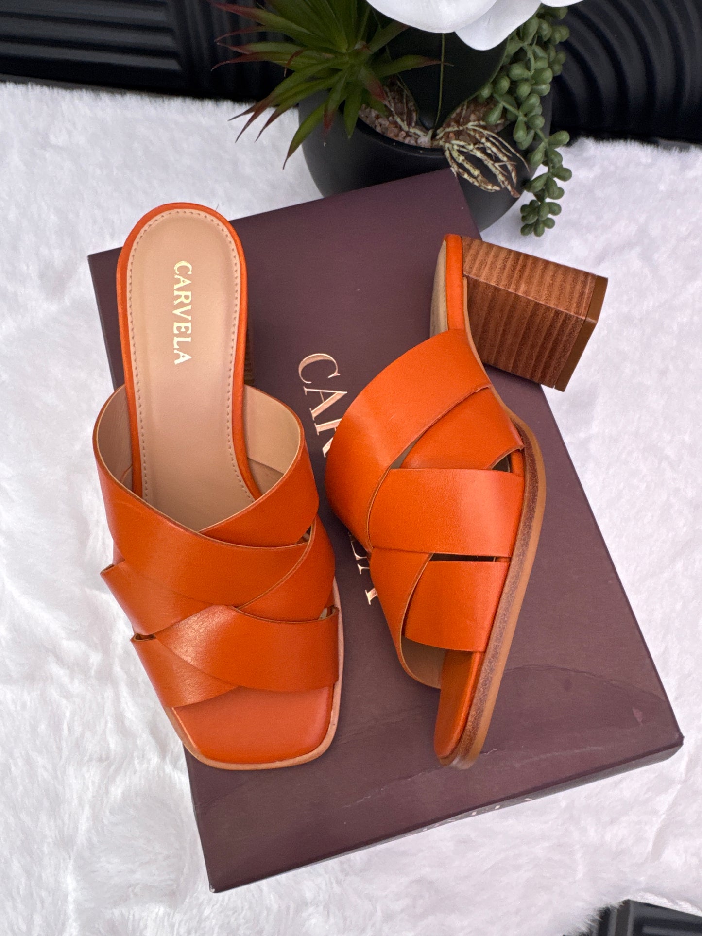 Carvela Orange Block heel sandal