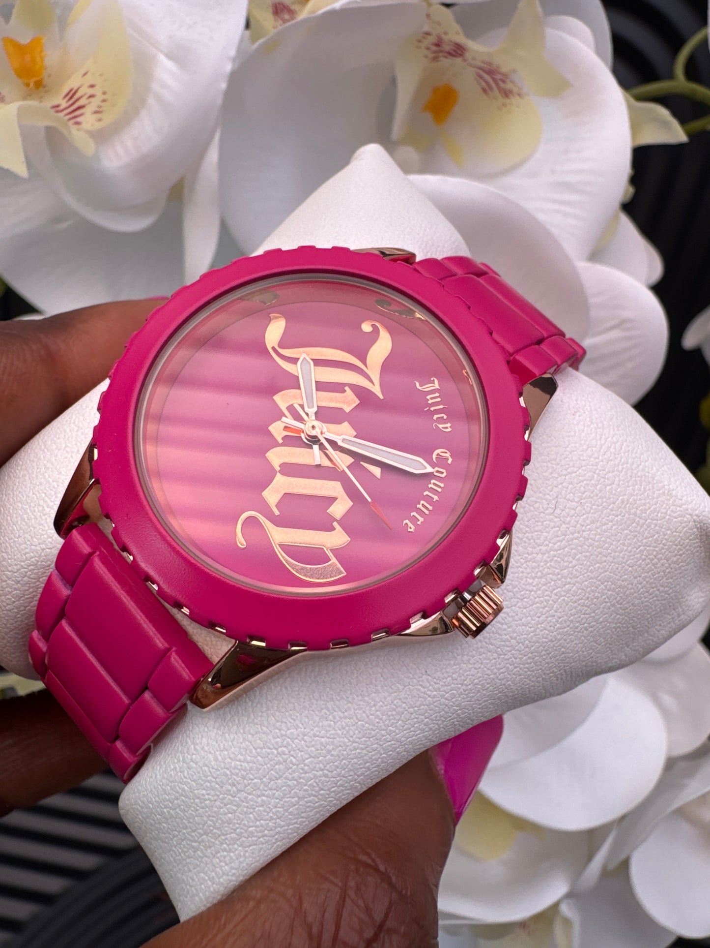 Juicy Couture bracelet strap pink watch