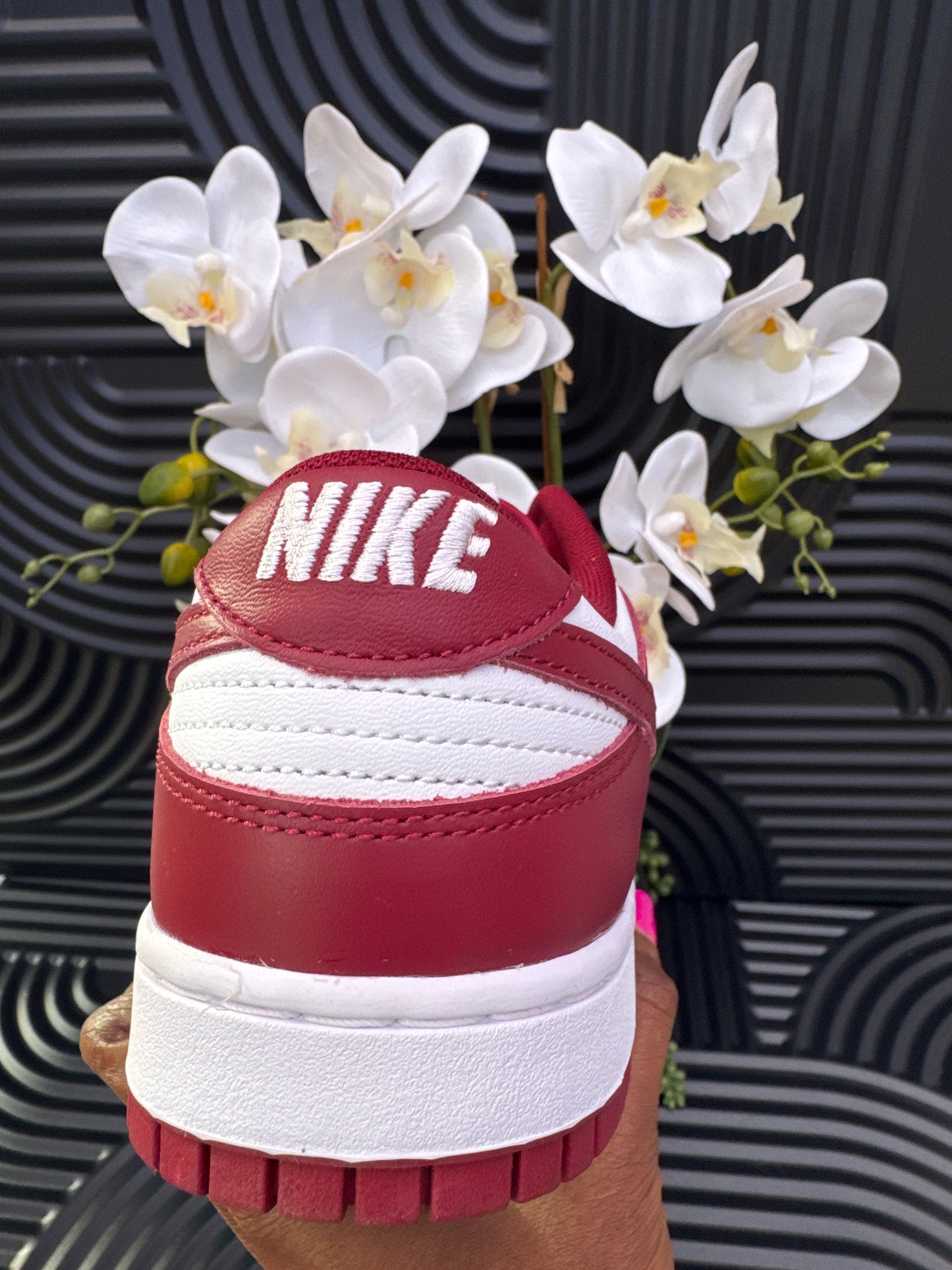 Nike Low Sneakers in Red & White