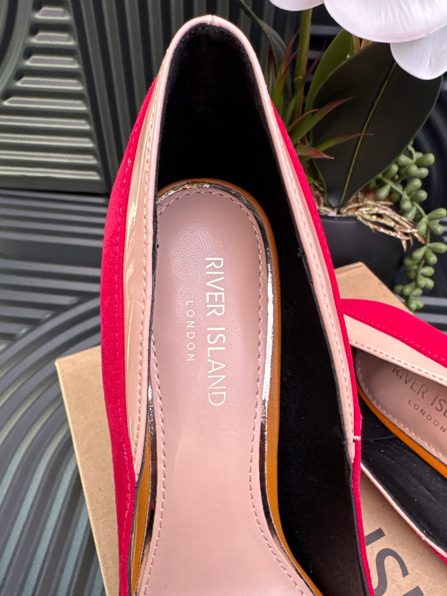 River Island Colour Block Pointed Toe Heels