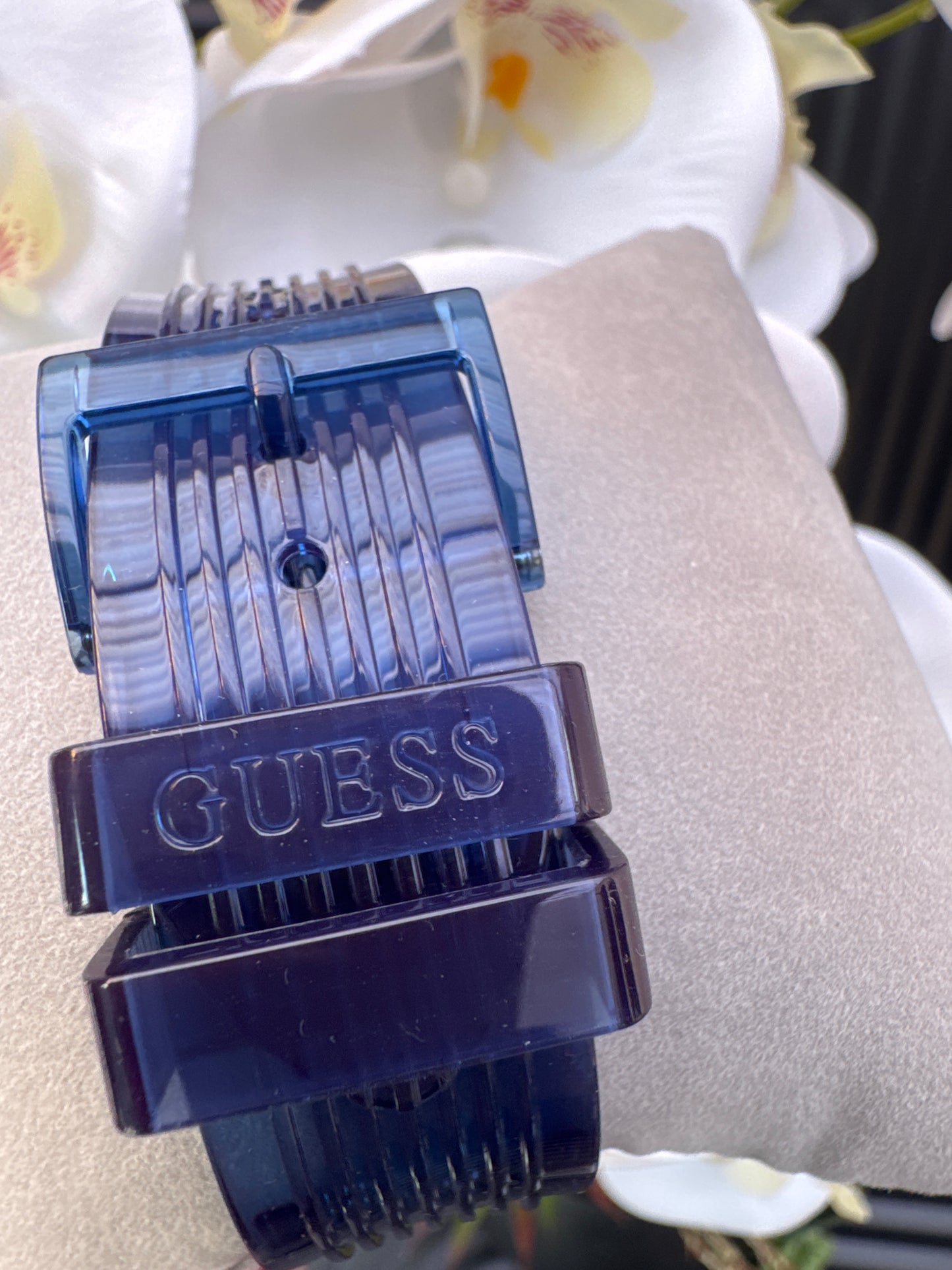 GUESS Blue UNISEX Silicon Strap Watch