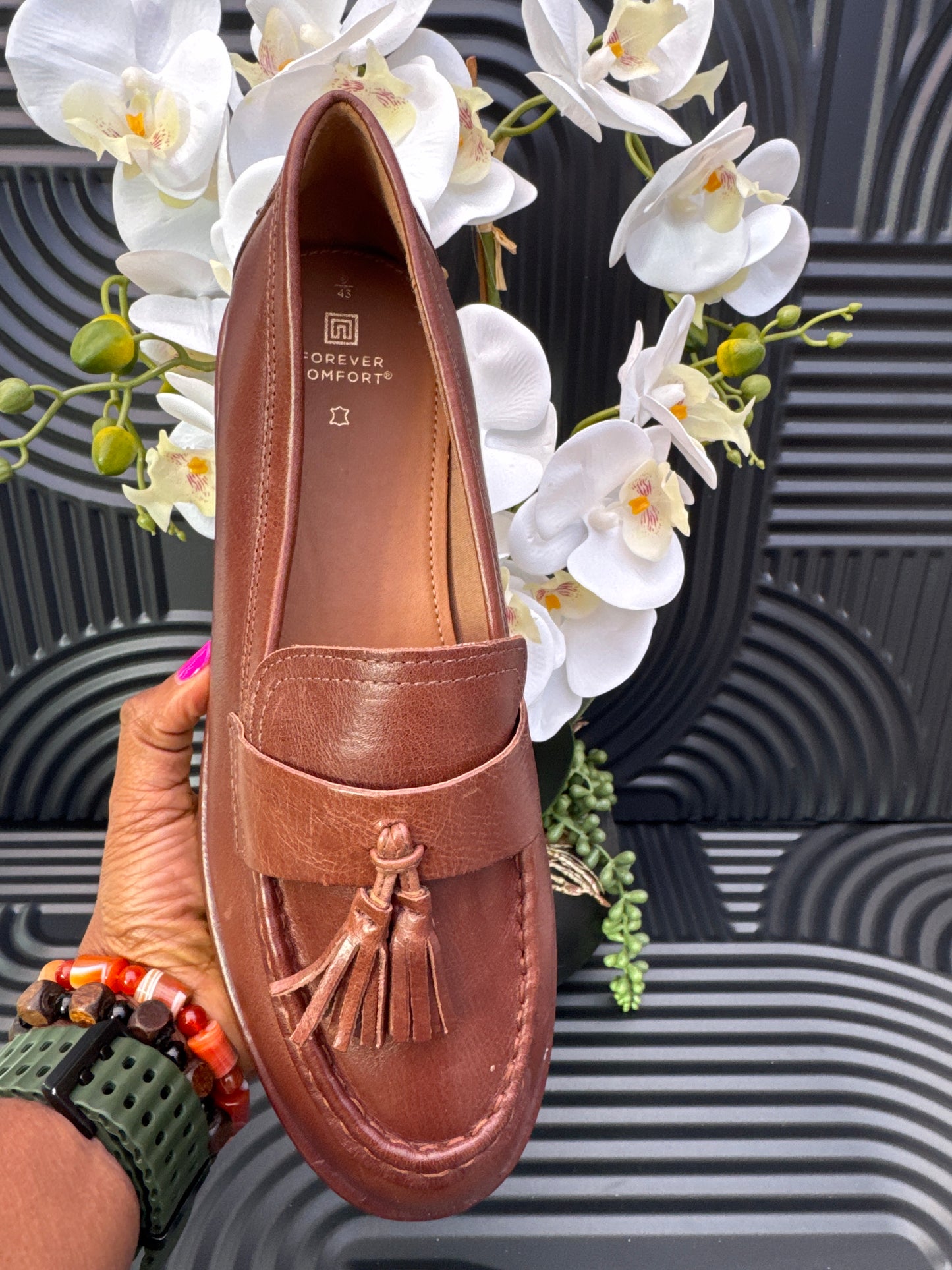 Ladies Tassel rubber sole loafers
