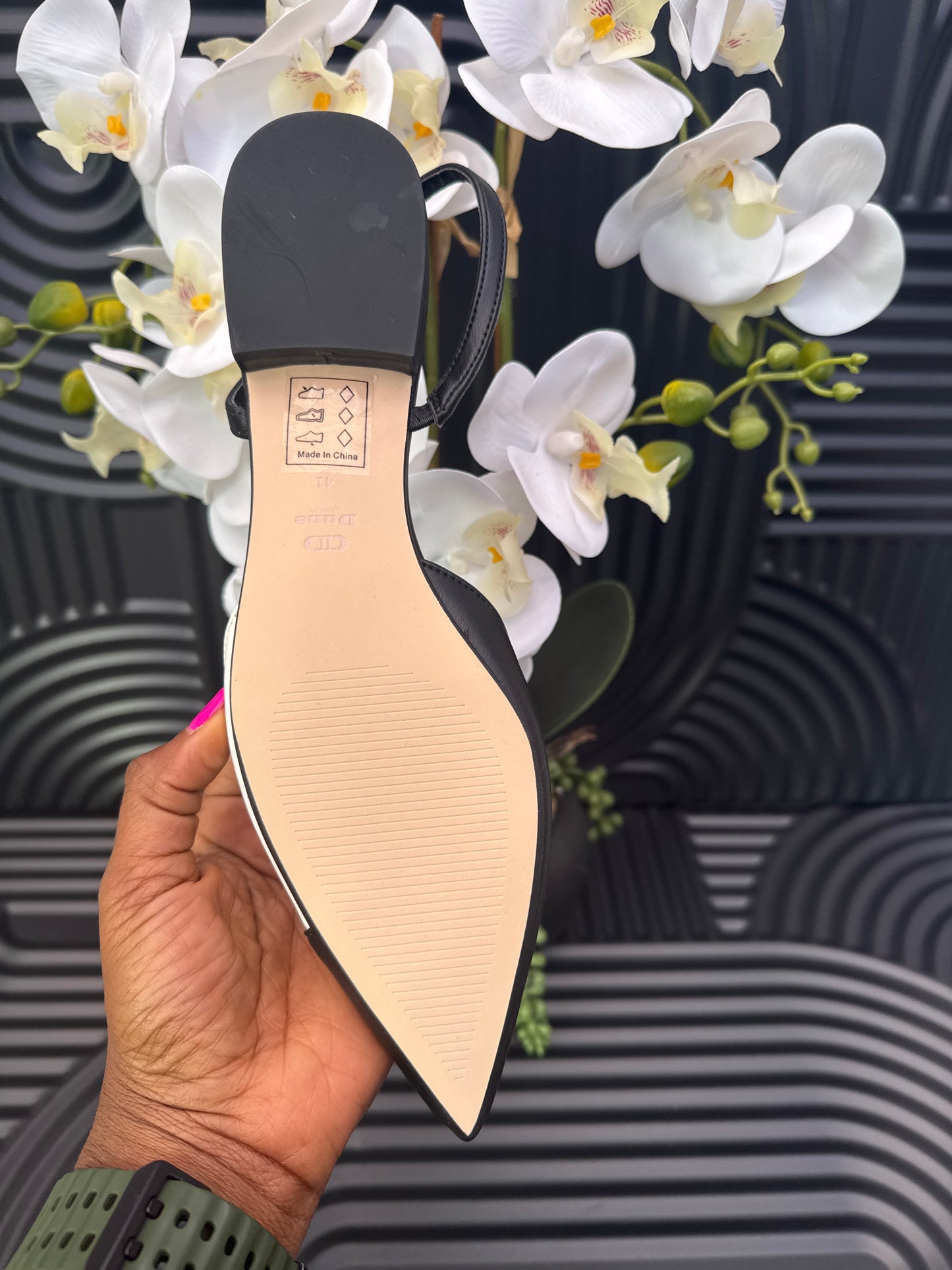Colour Block pointed flat shoes