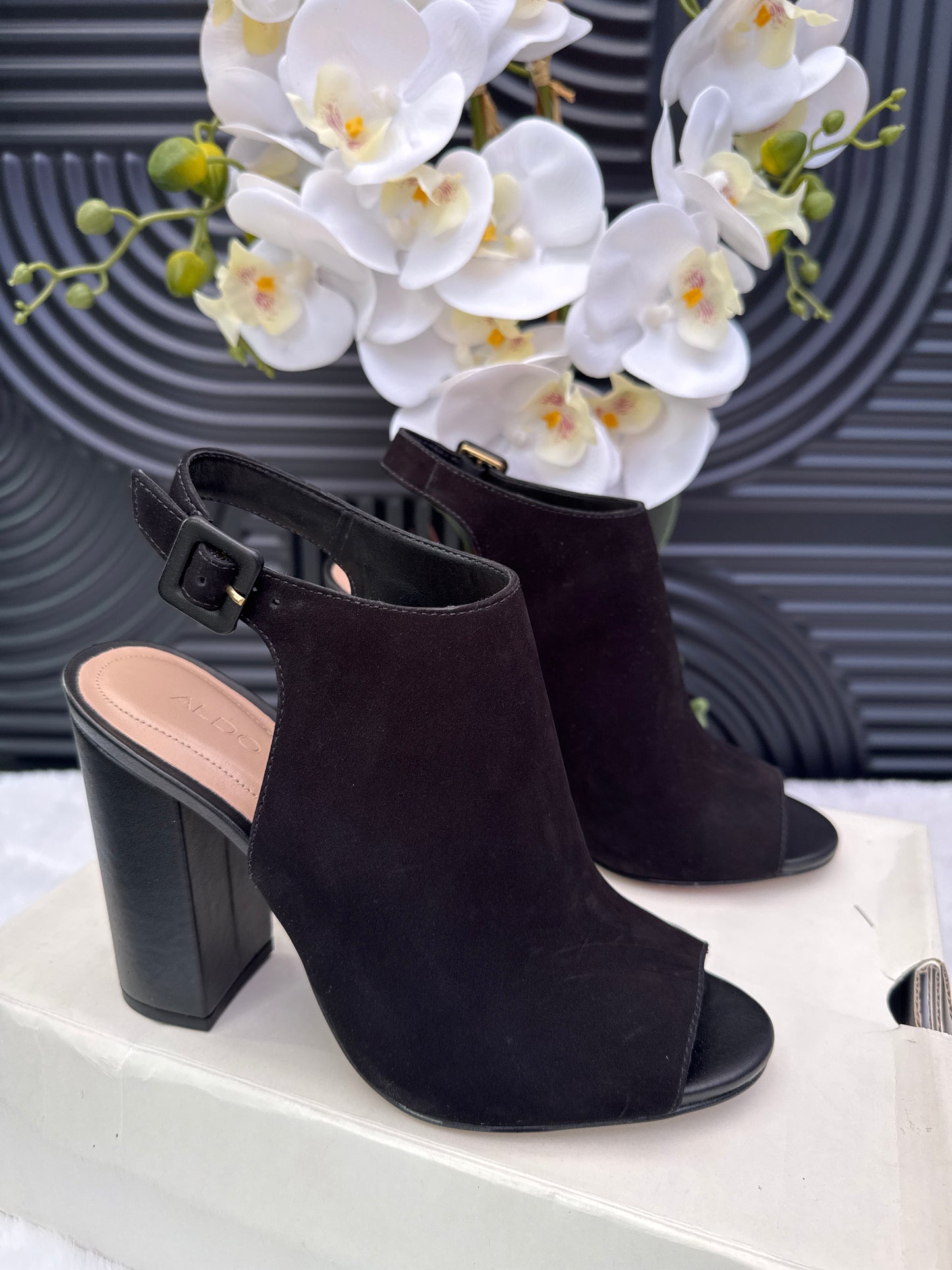 Peep Toe Slingback Mules Color Block