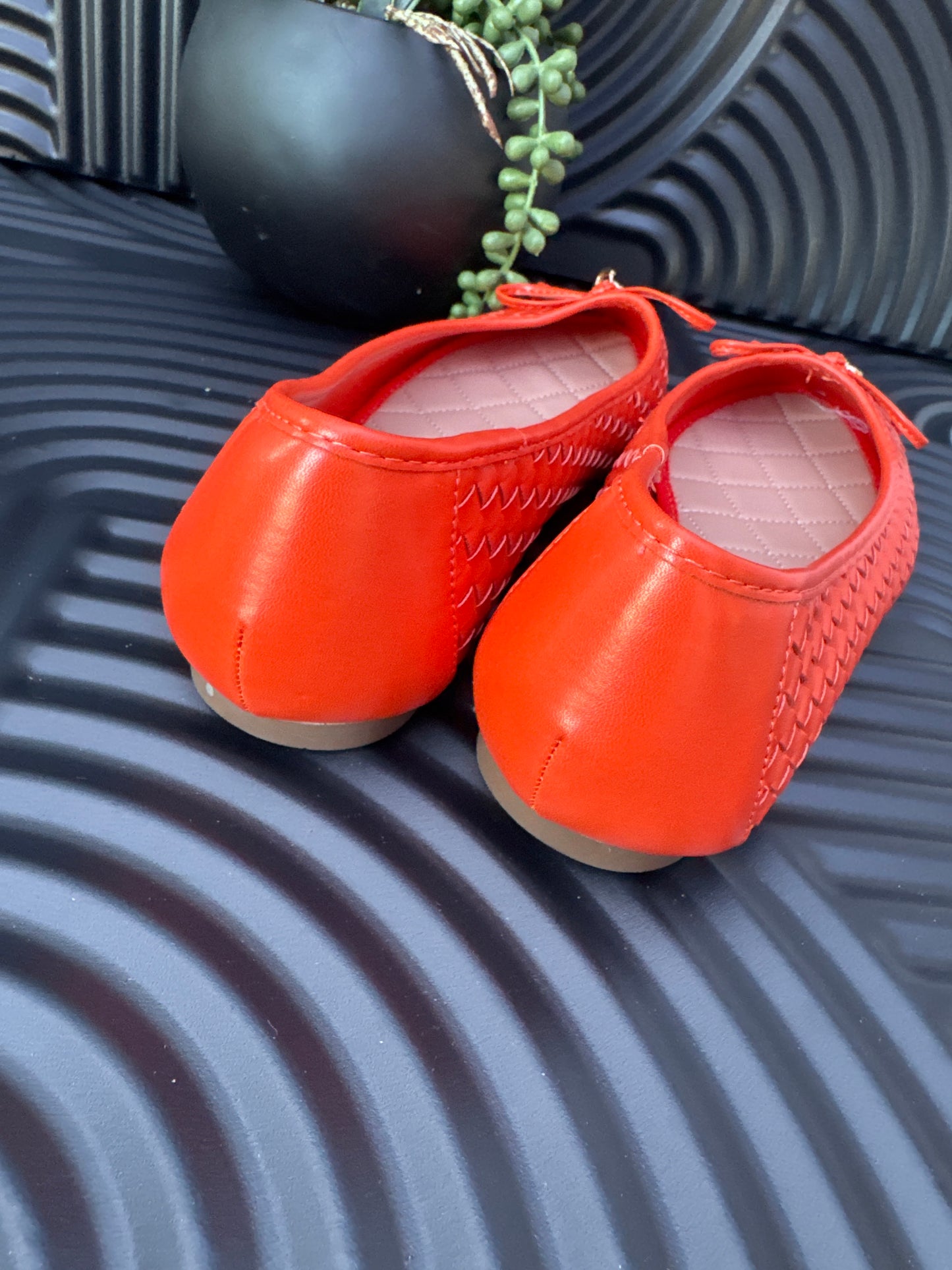 Weave Bow Ballet Pumps