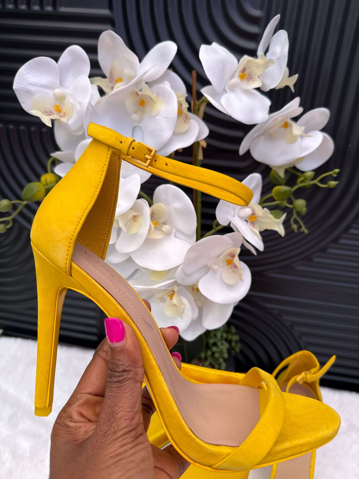 Yellow Ankle Strap Sandal with matching purse