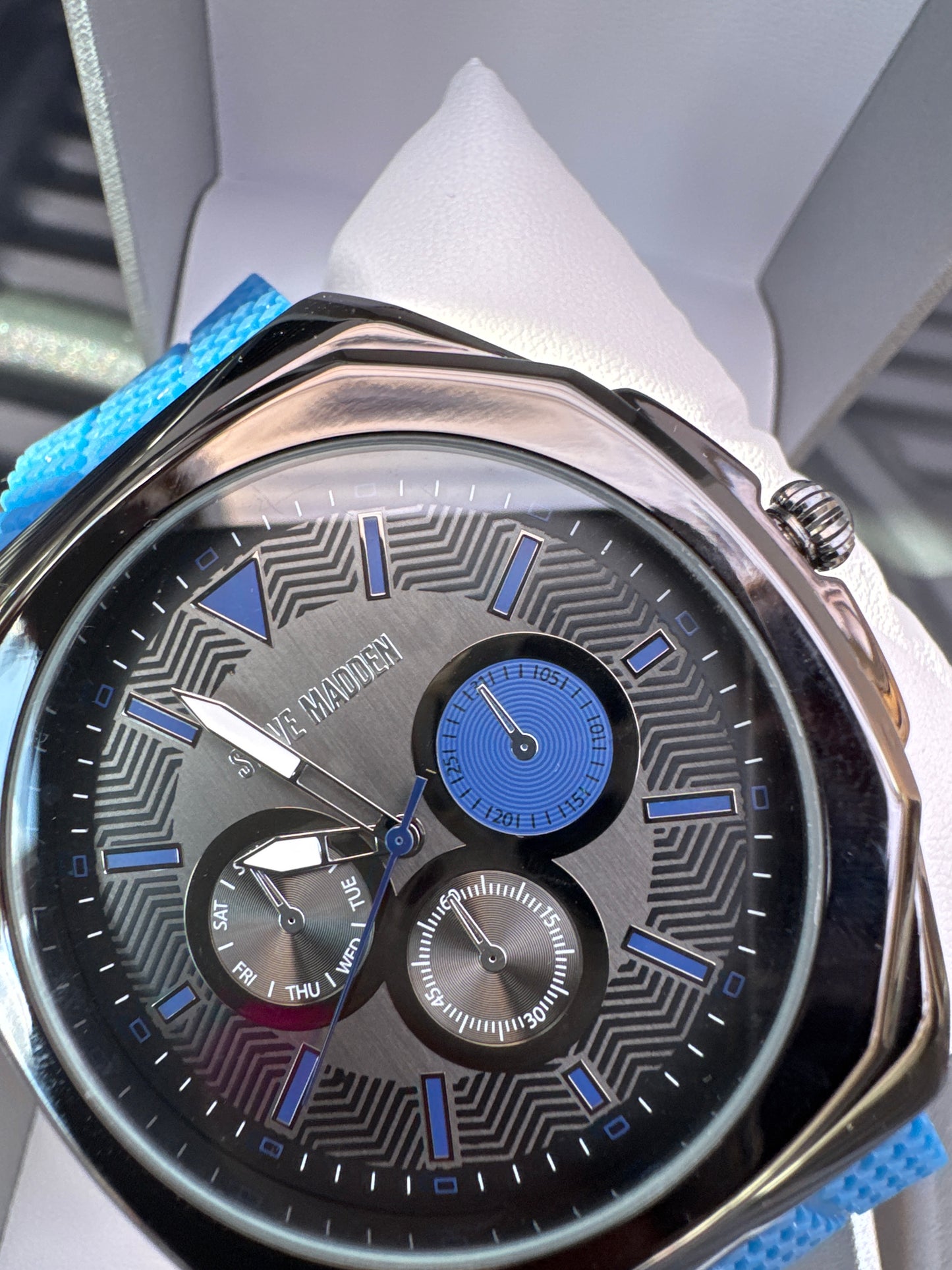 Steve Madden Blue Strap Silicon Watch
