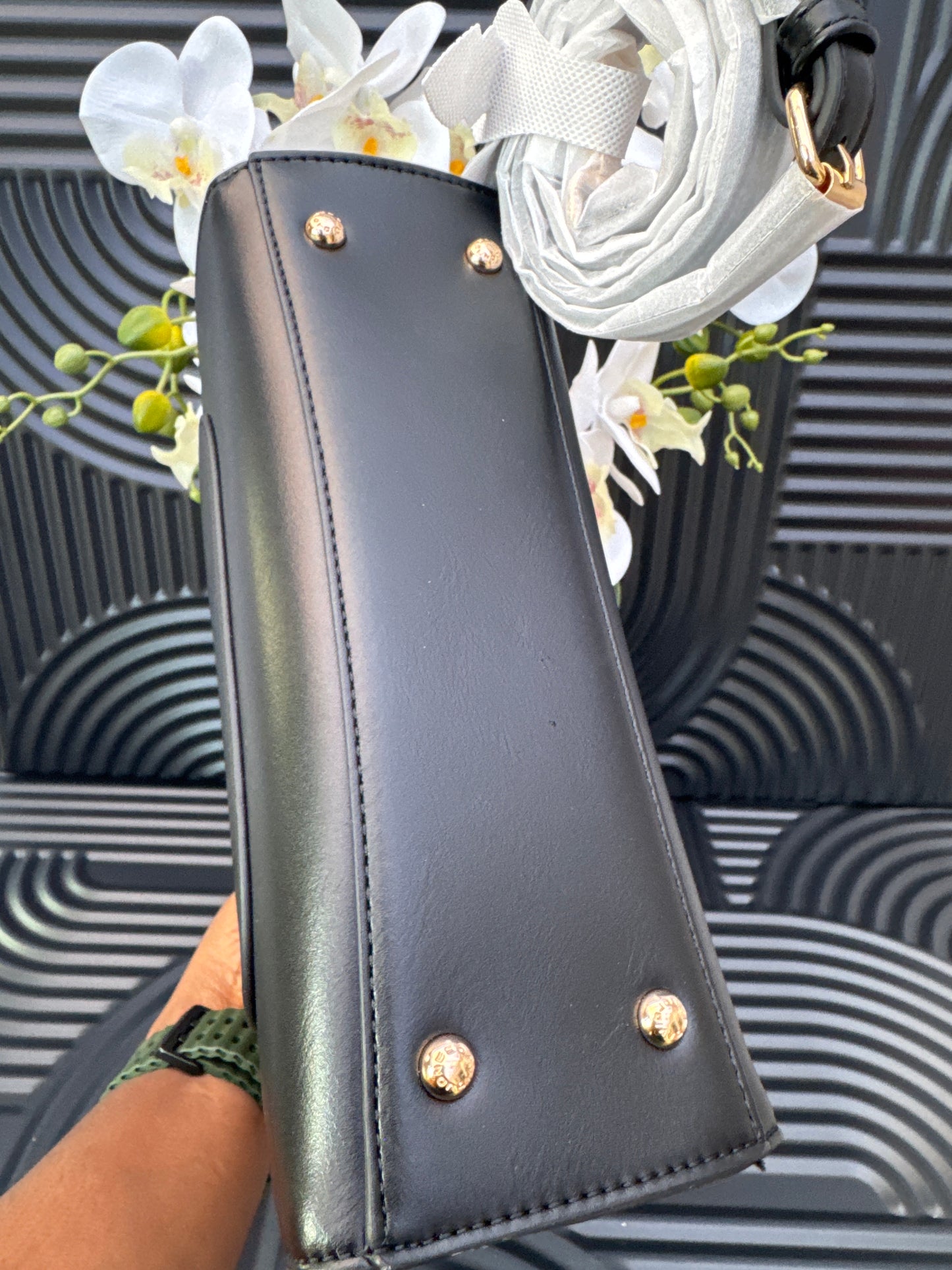 Black Top Handle Crossbody Bag