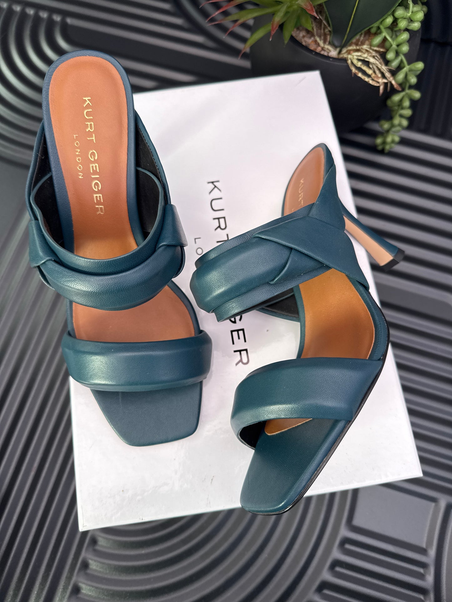 Strappy heeled mule sandal