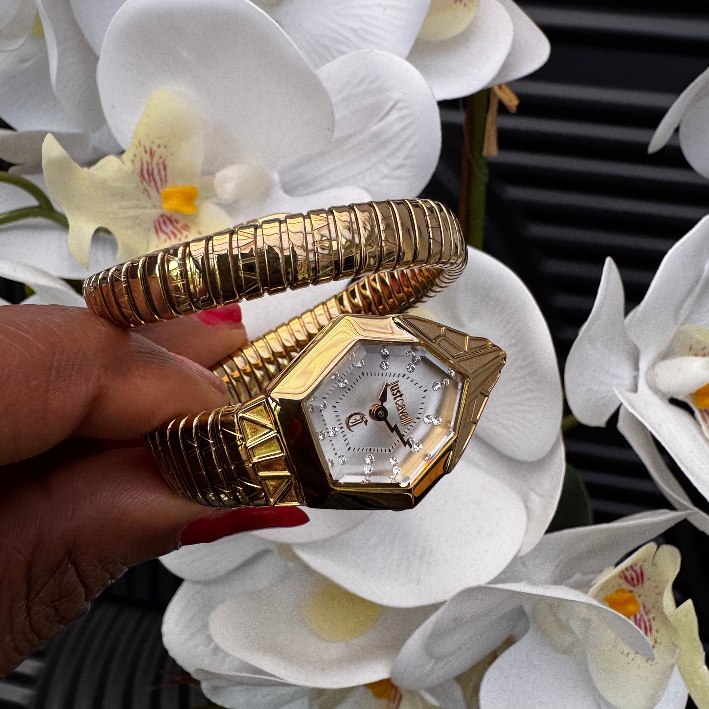 Just Cavalli Signature Yellow Gold Fashion Watch