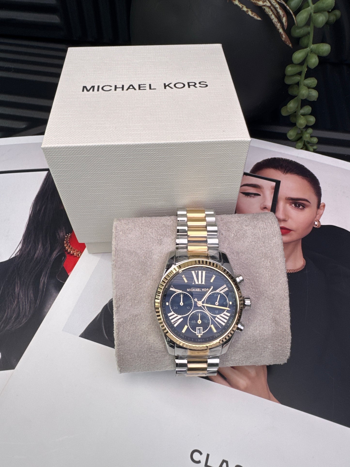 Michael Kors Chronograph Watch with Stainless Steel Strap