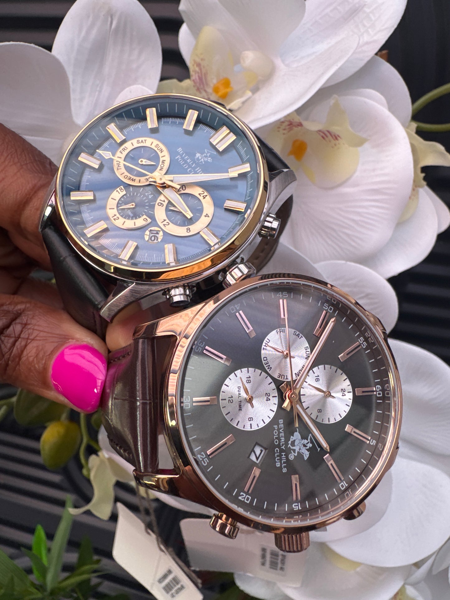 Beverly Hills Polo Club Leather Strap Watch
