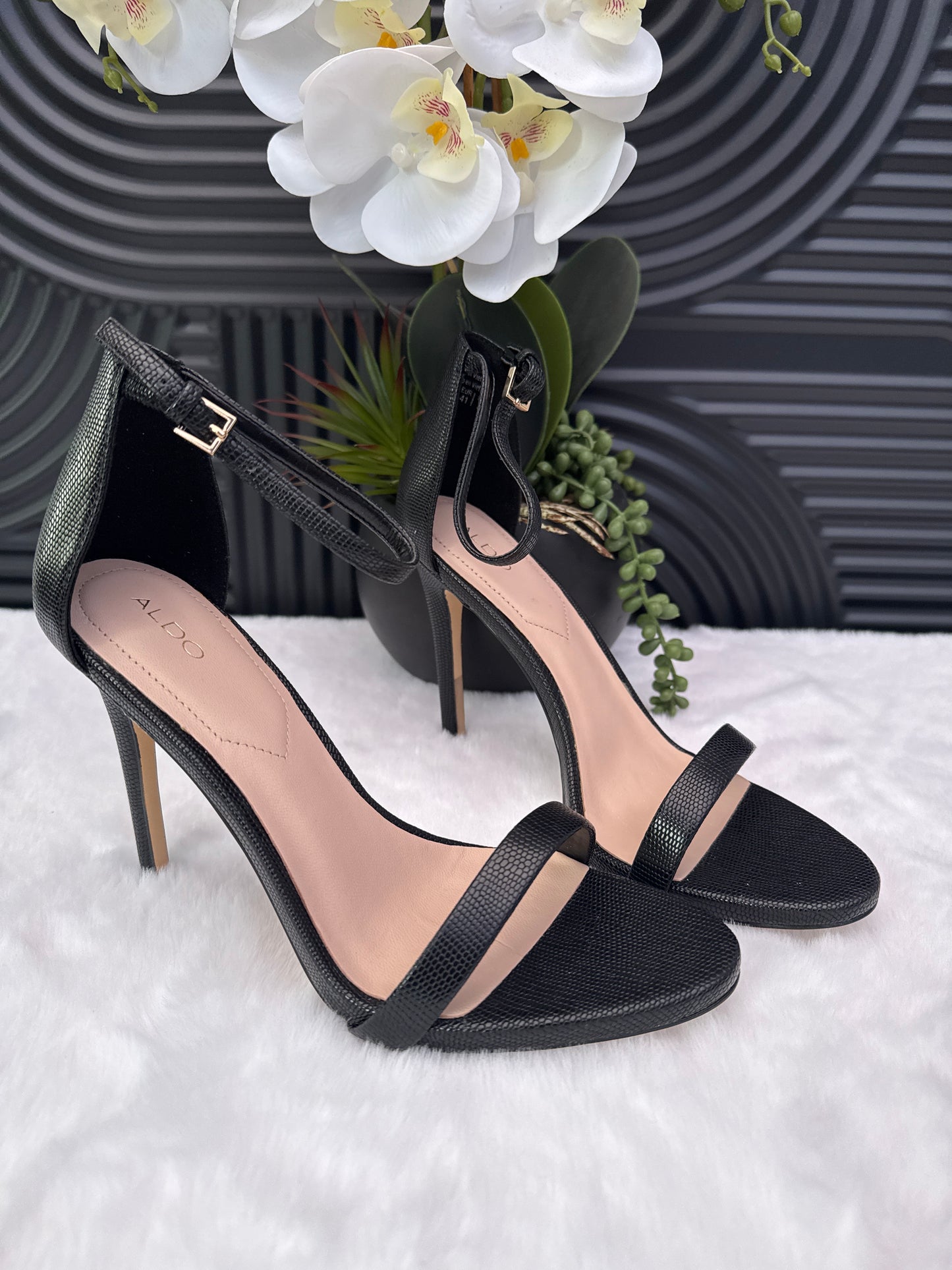 ALDO black Strap Sandal
