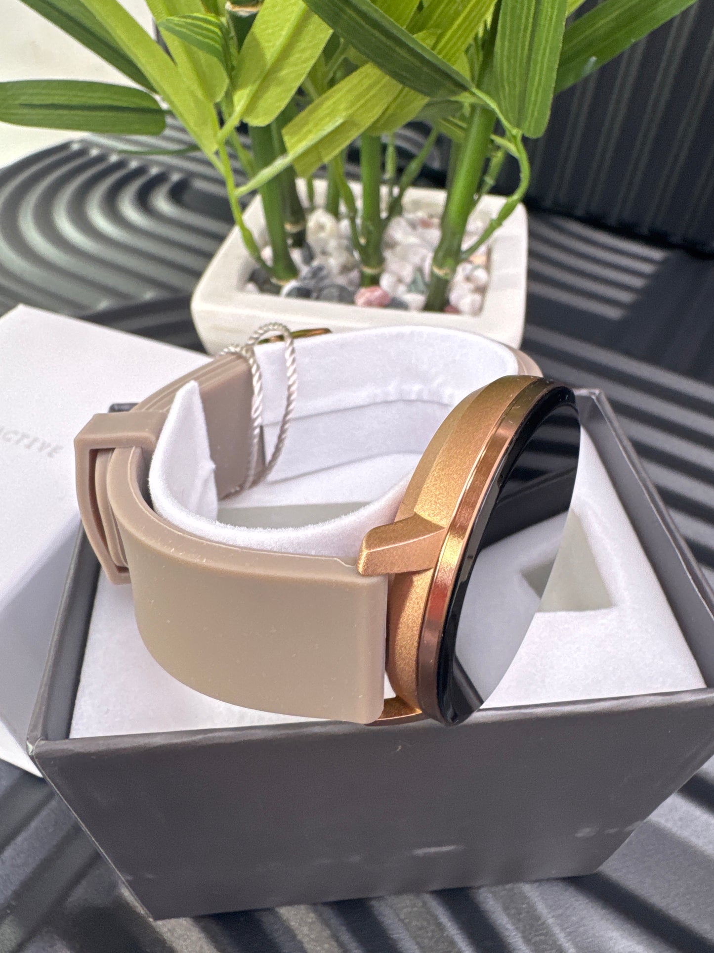Taupe Buckle Strap Unisex Smart Watch