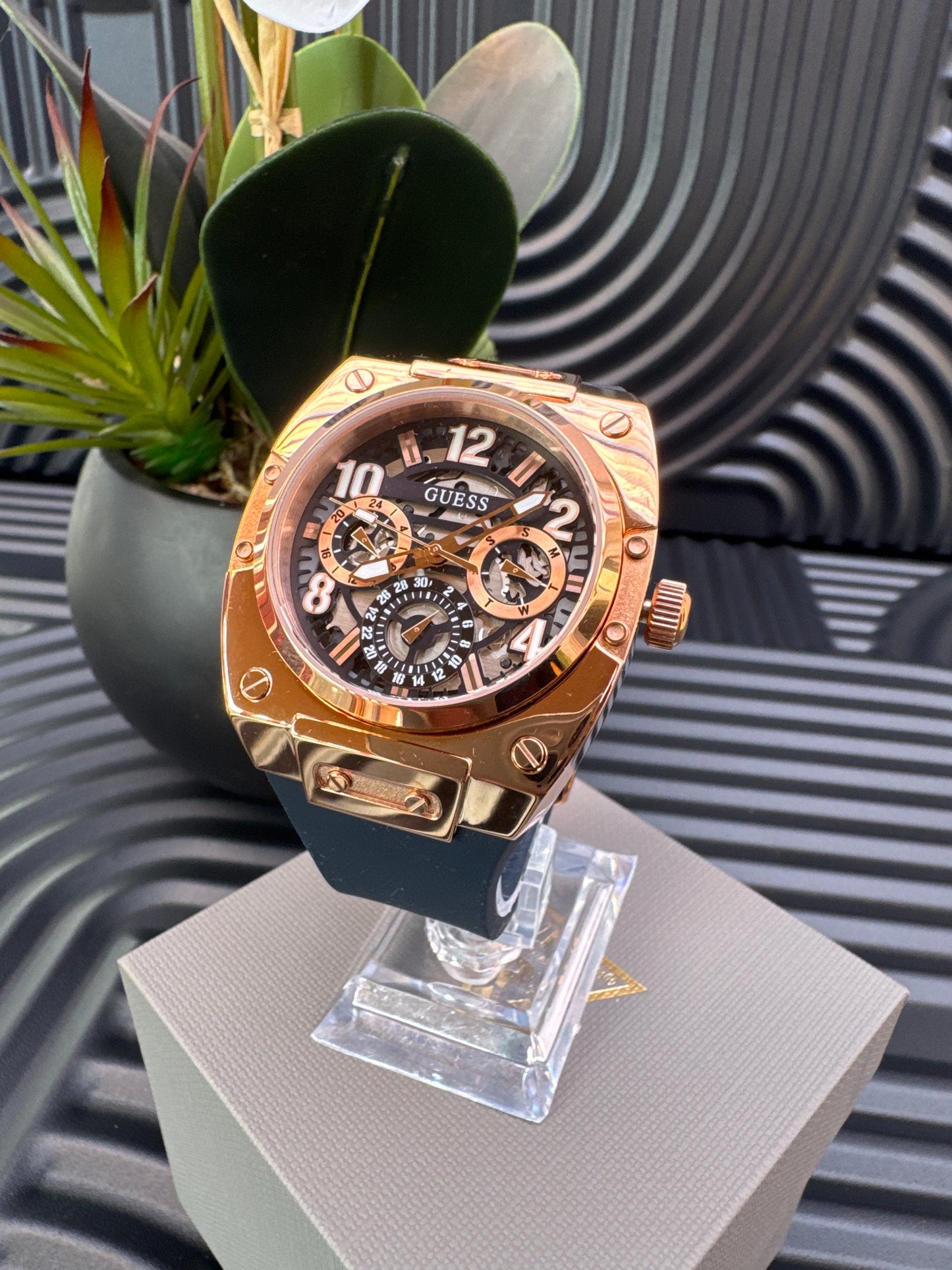 Guess Navy & Rose Gold Tone Chronograph Watch