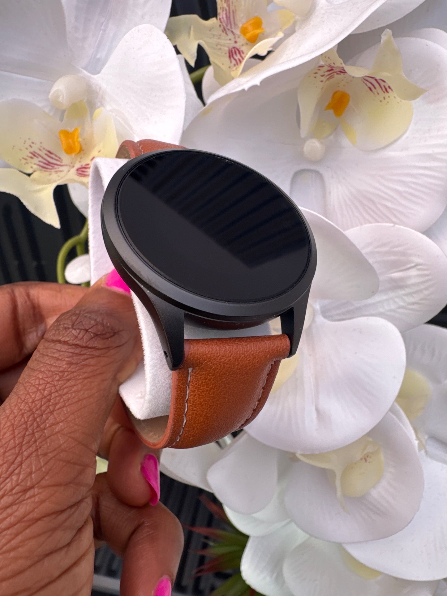 Brown Buckle Strap Smart Watch