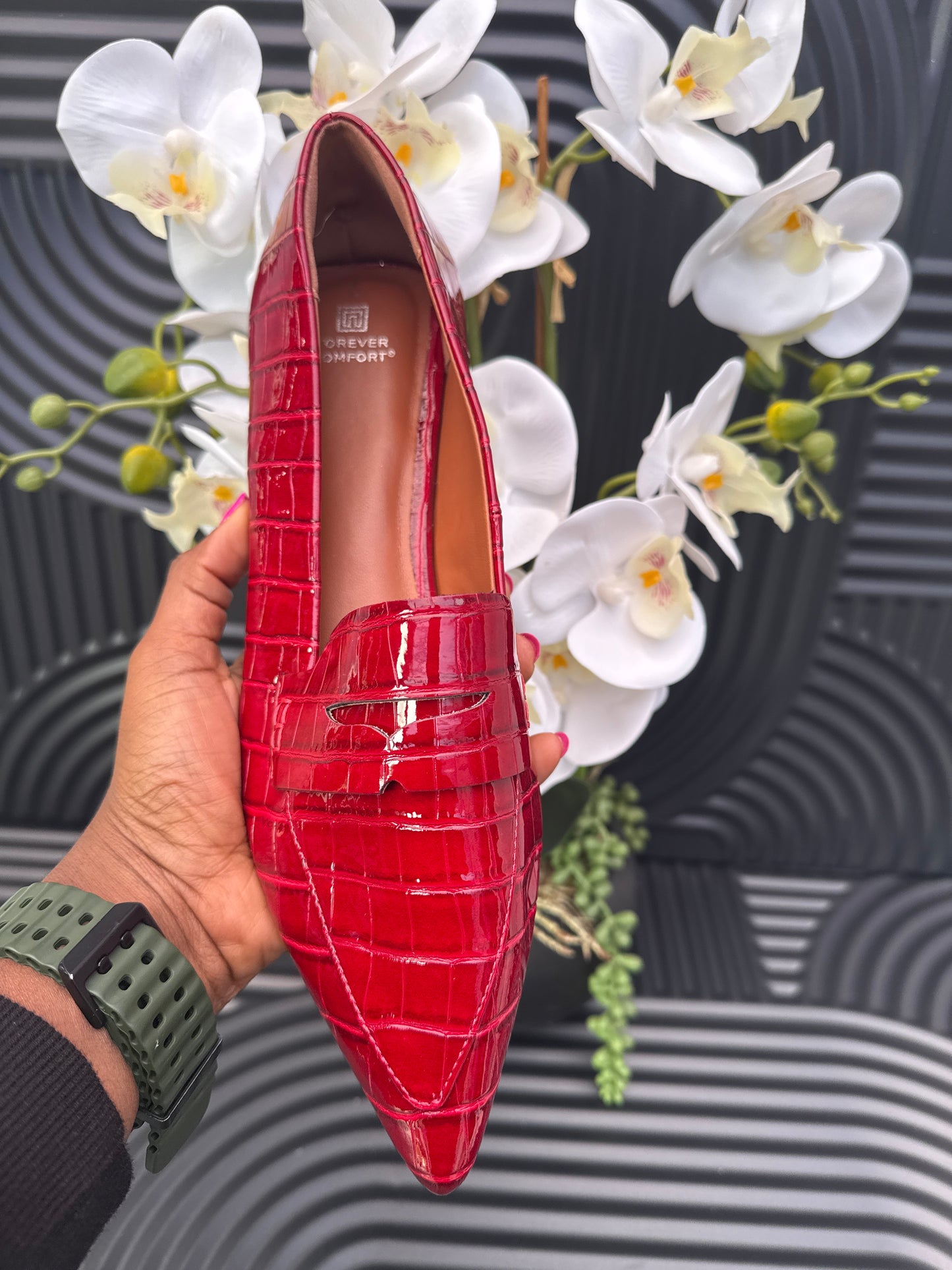 Croc Effect loafers for ladies