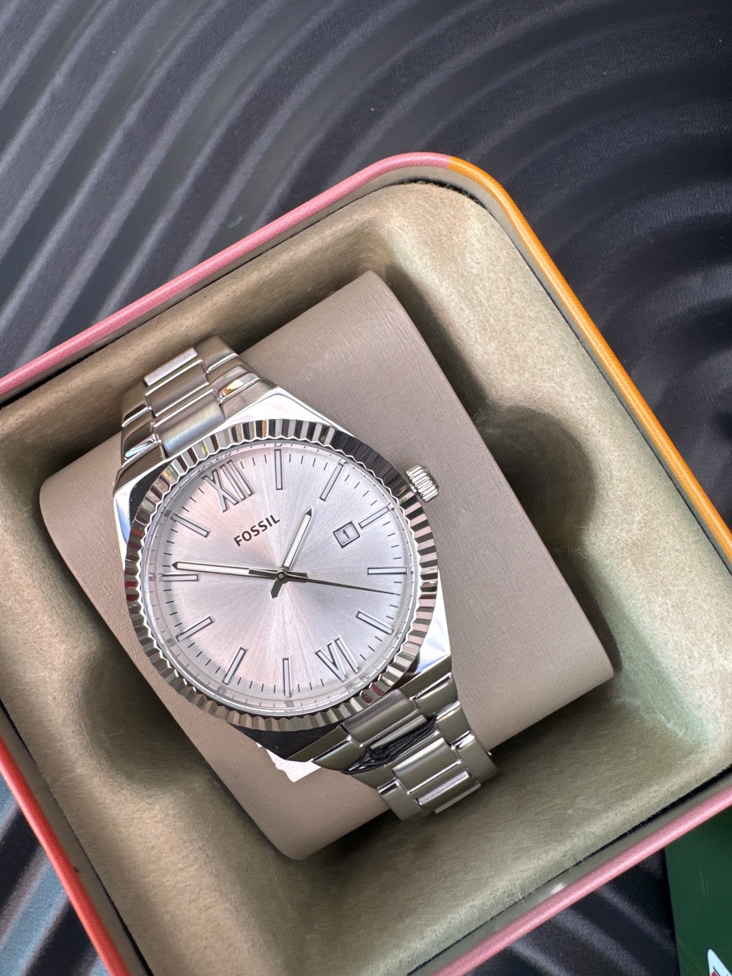 Fossil Three-Hand Date Stainless Steel Ladies Watch